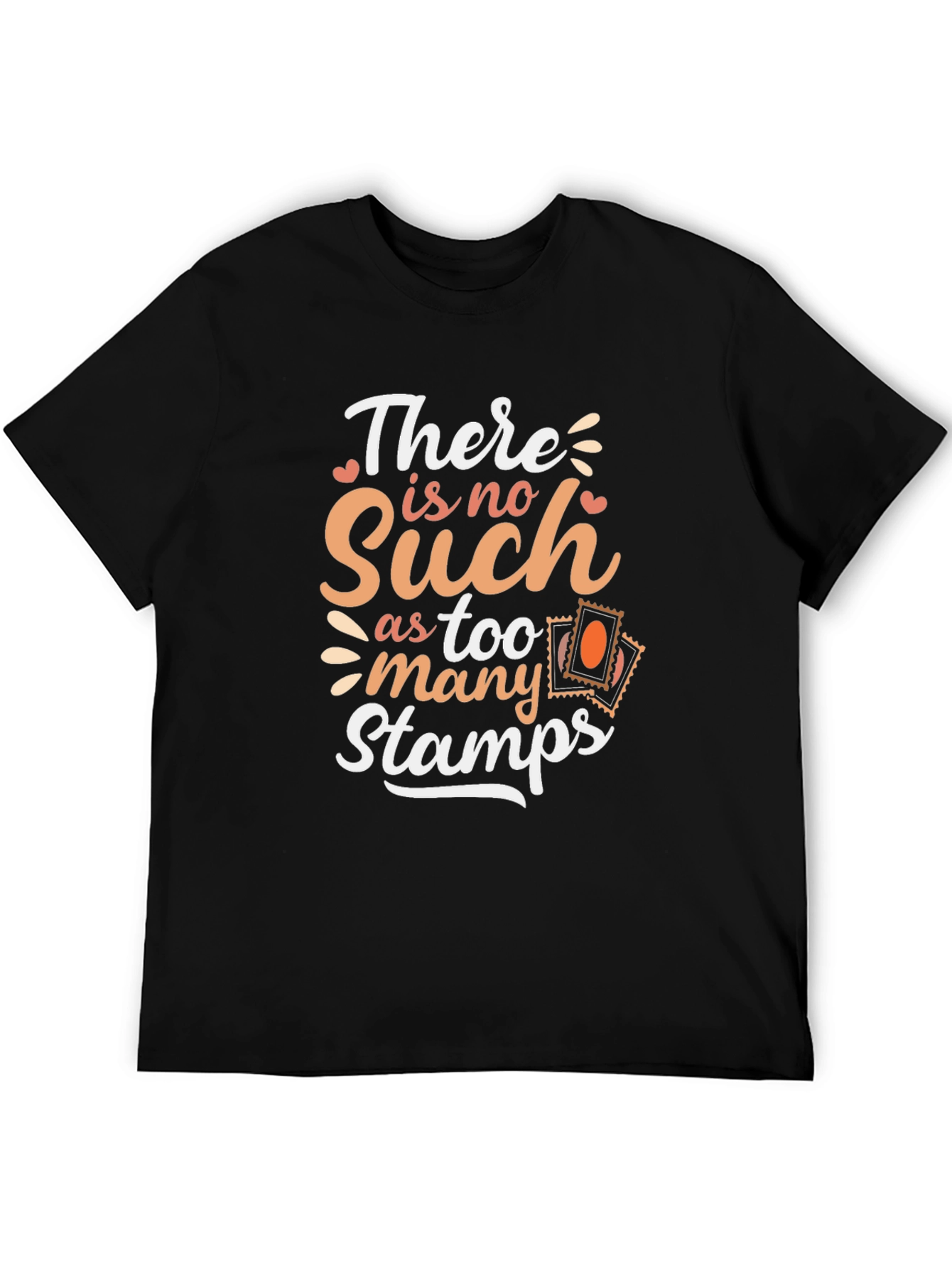 Black Funny Stamp Collector T-Shirt view 5