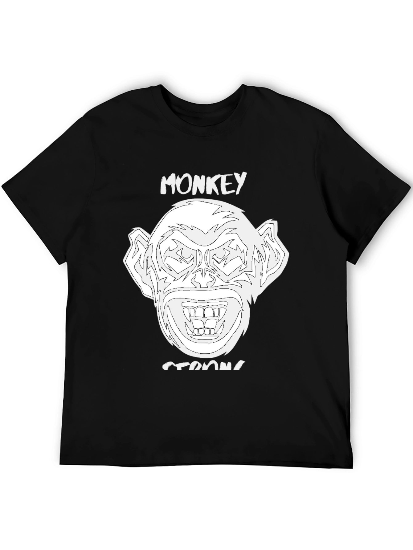 Black Monkey Strong Graphic Tee - Black Unisex T-Shirt view 5