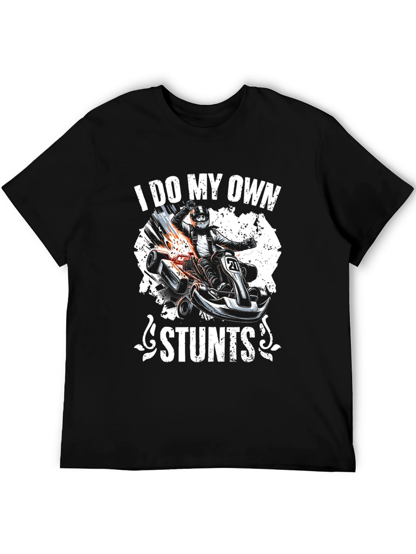 Black I Do My Own Stunts Go-Karting Graphic Tee view 5