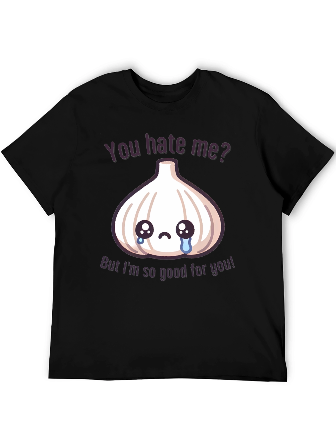 Black Funny Garlic Graphic T-Shirt - You Hate Me? view 5