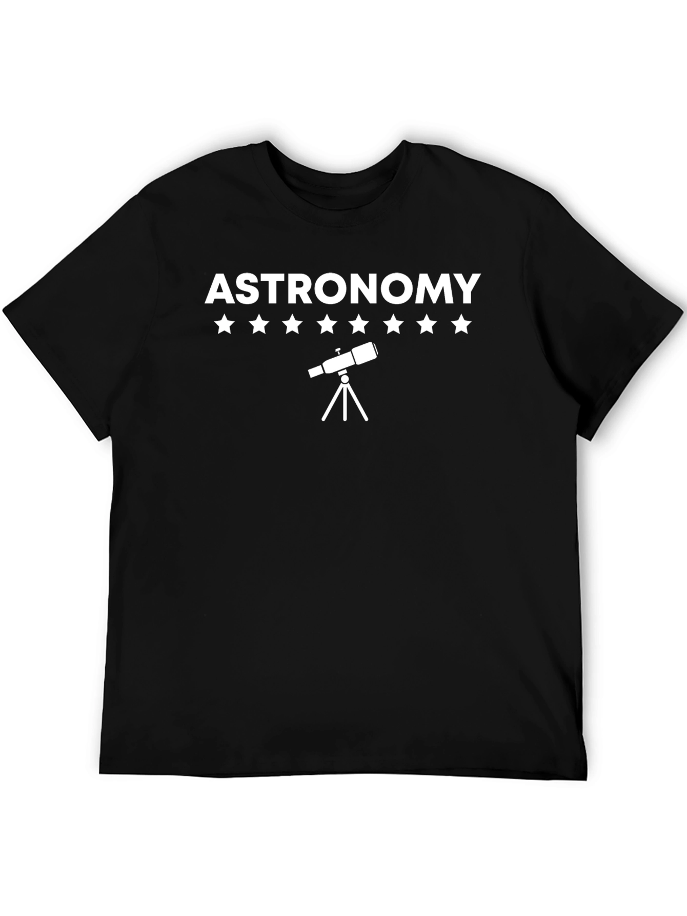Black Astronomy Stars Telescope Graphic Tee - Black view 5