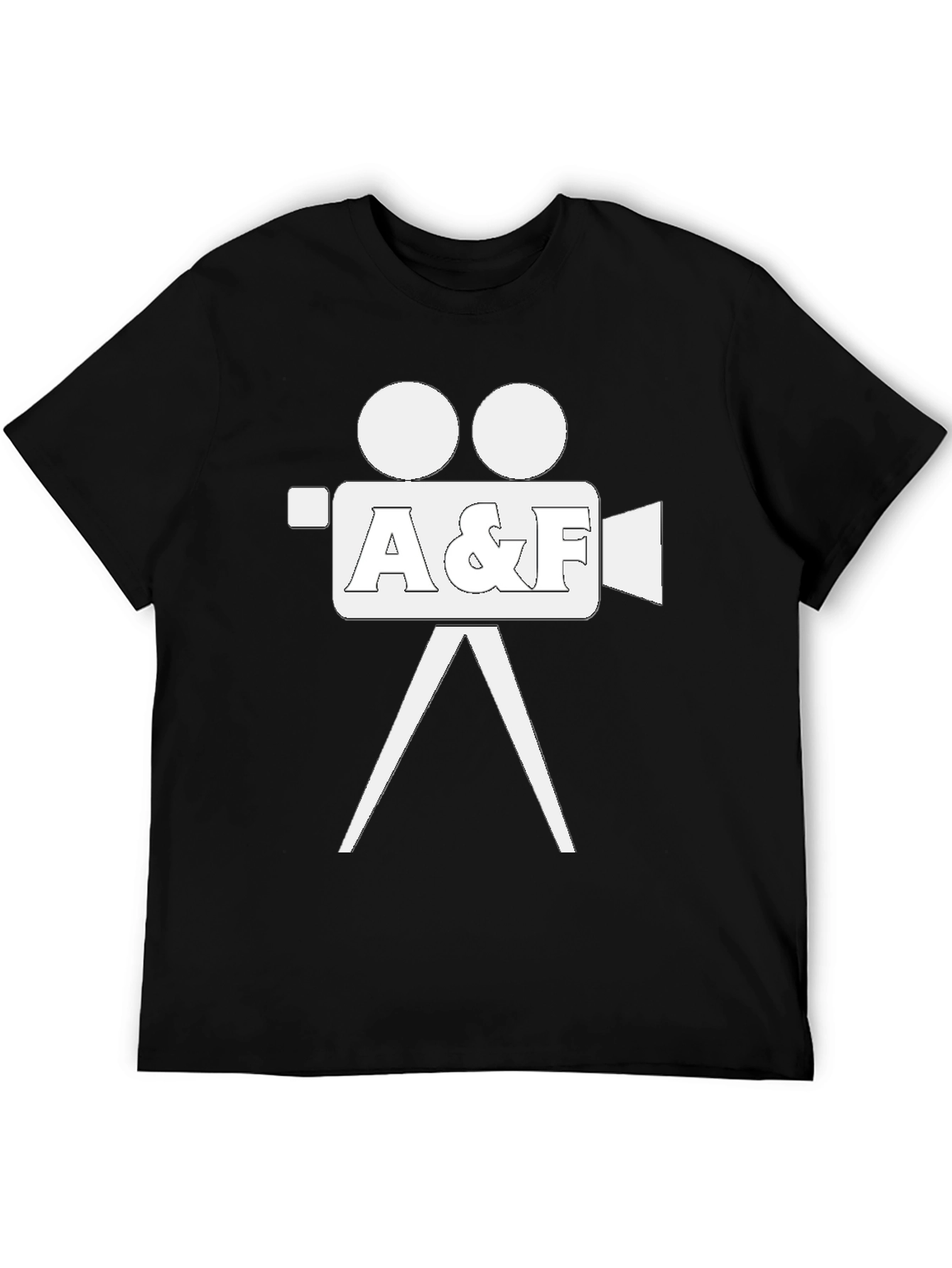 Black Vintage Movie Camera Graphic T-Shirt view 5