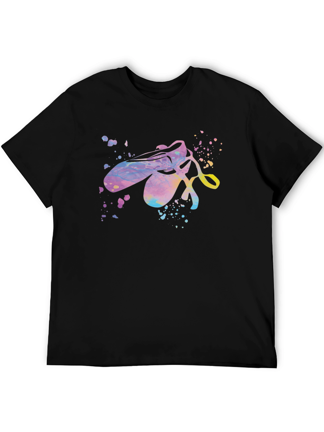 Black Ballet Shoes T-Shirt - Artistic Dancer Tee view 5