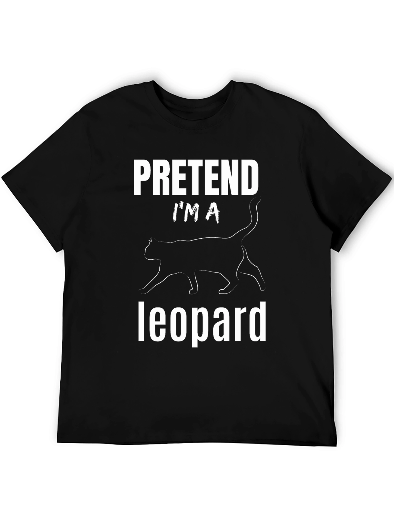 Black Pretend I'm A Leopard Funny Graphic Tee view 5