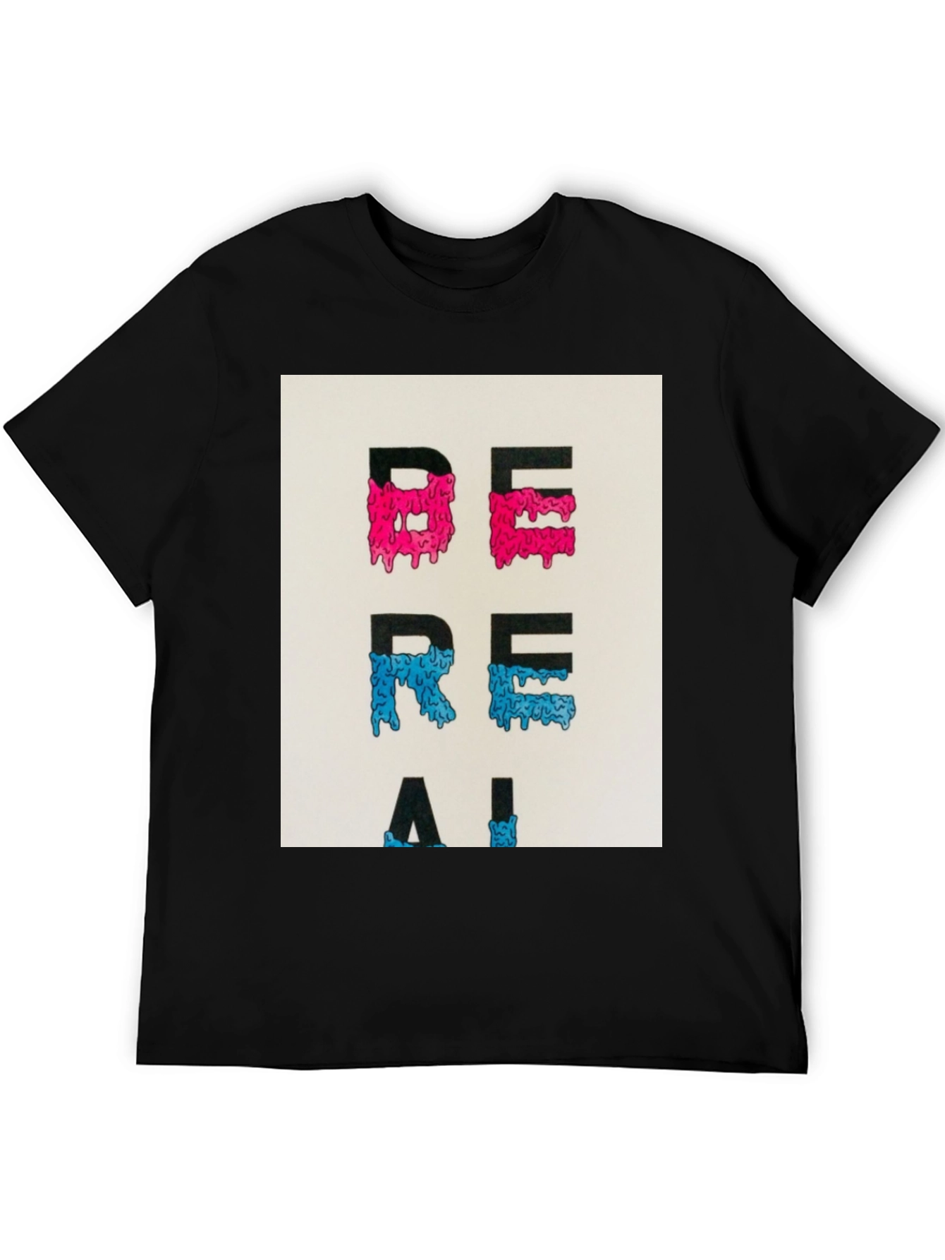 Black Be Real Graphic Tee - Trendy Casual Wear view 5