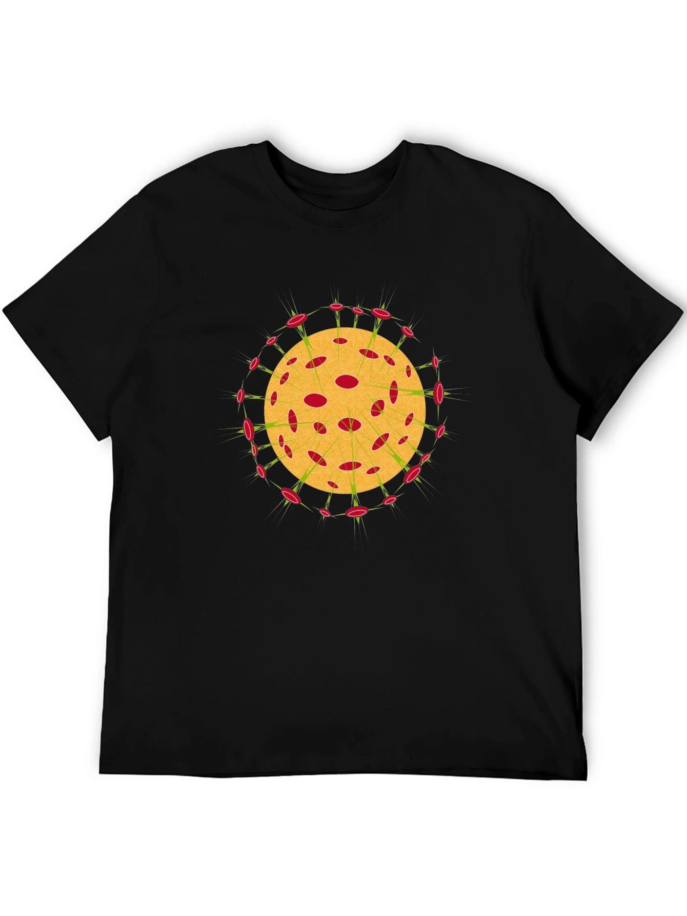 Black Corona Virus Graphic T-Shirt - Black Crew Neck view 5