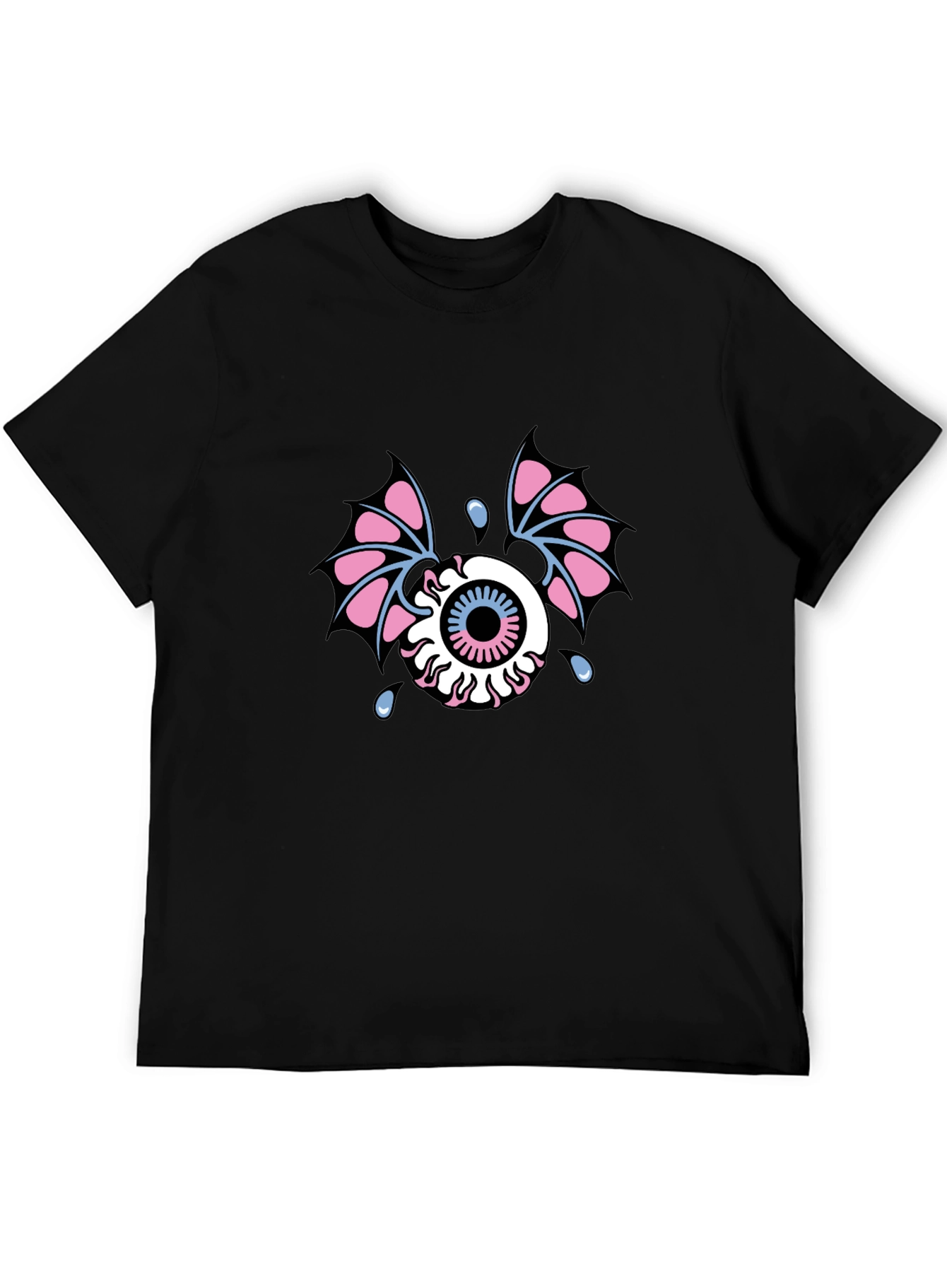 Black Eye With Wings Graphic Tee - Black Cotton view 5