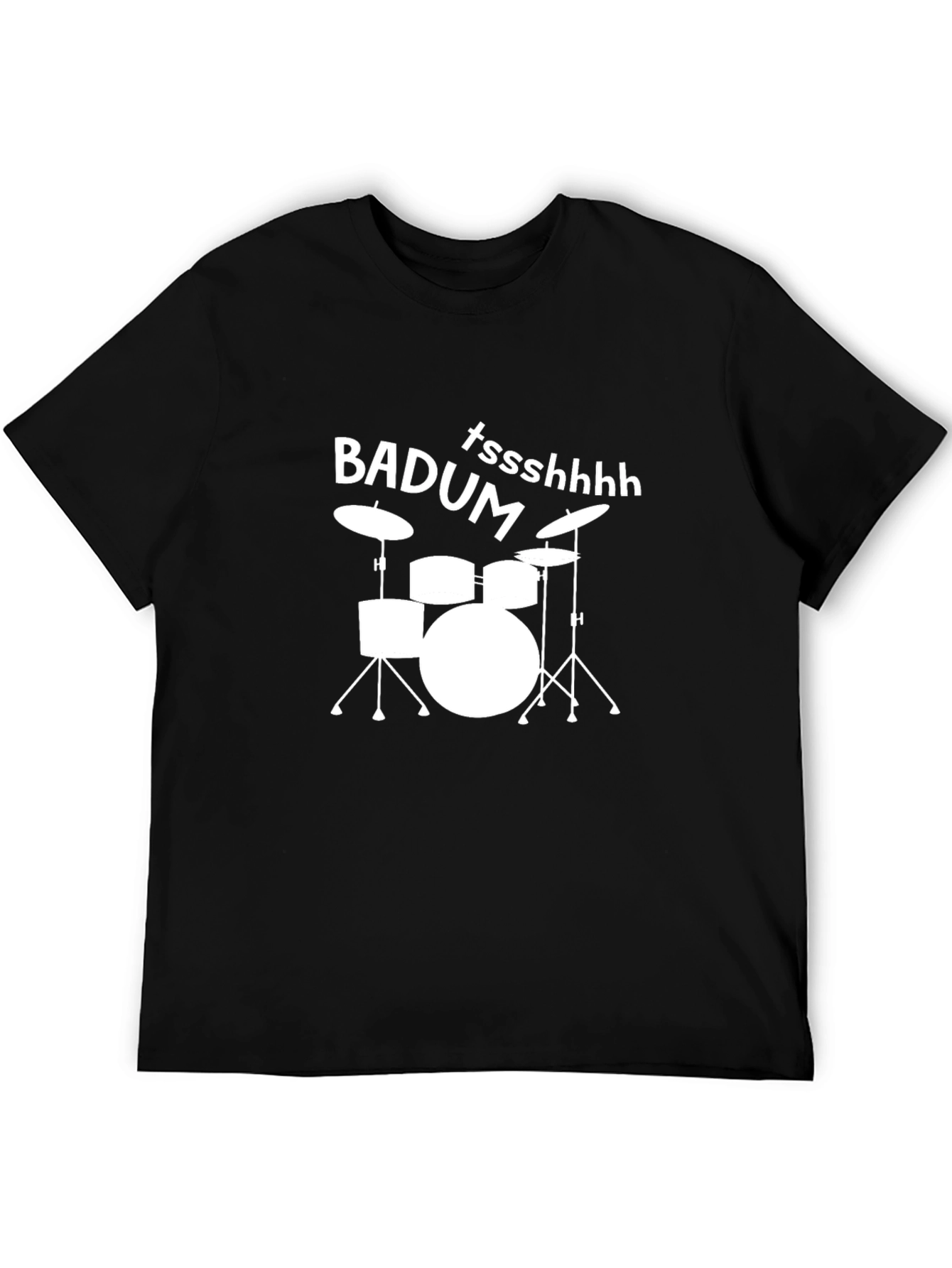 Black Drum Kit T-Shirt: Badum Tssshhhh Graphic Tee view 5