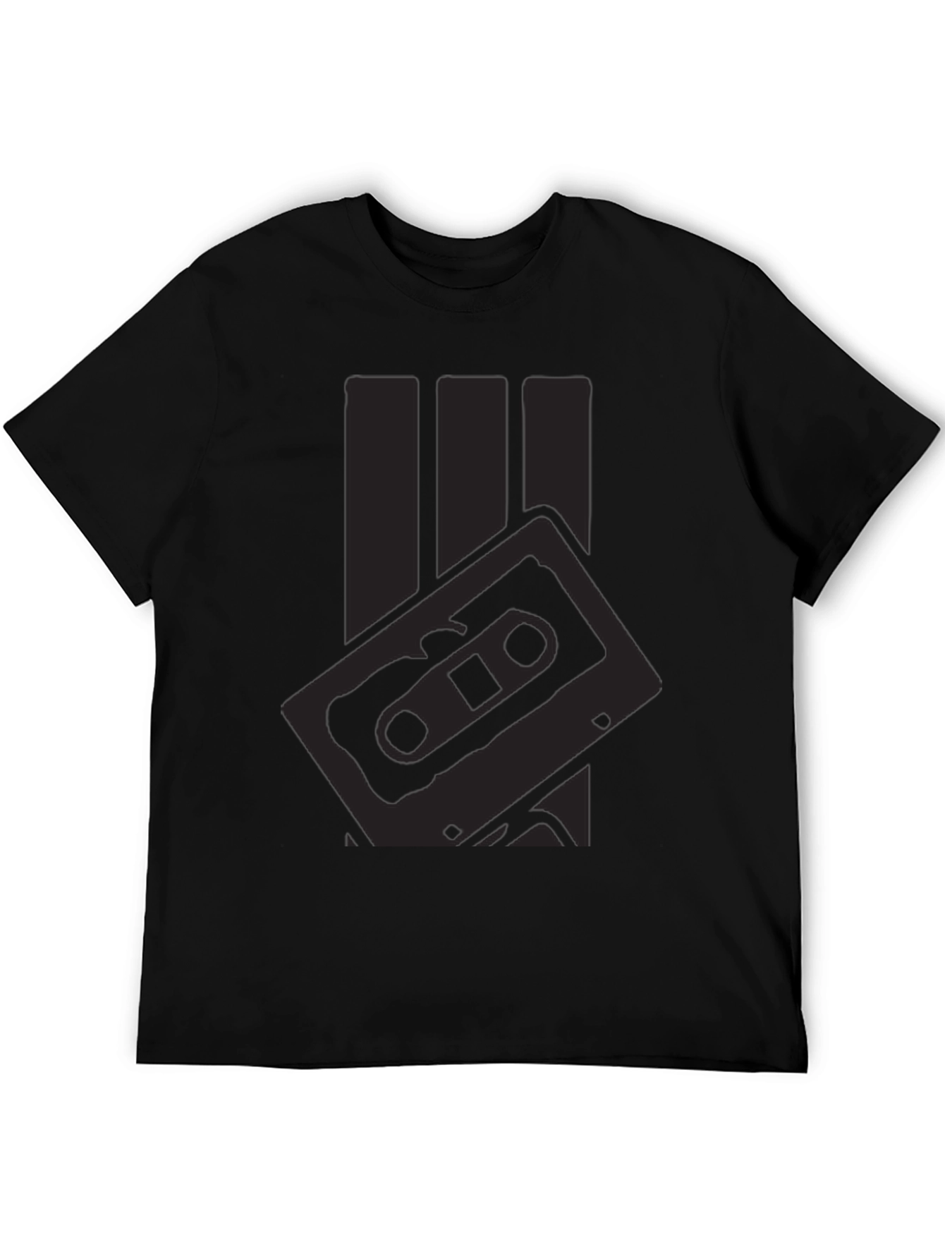 Black Retro Cassette Tape Graphic T-Shirt - Black view 5