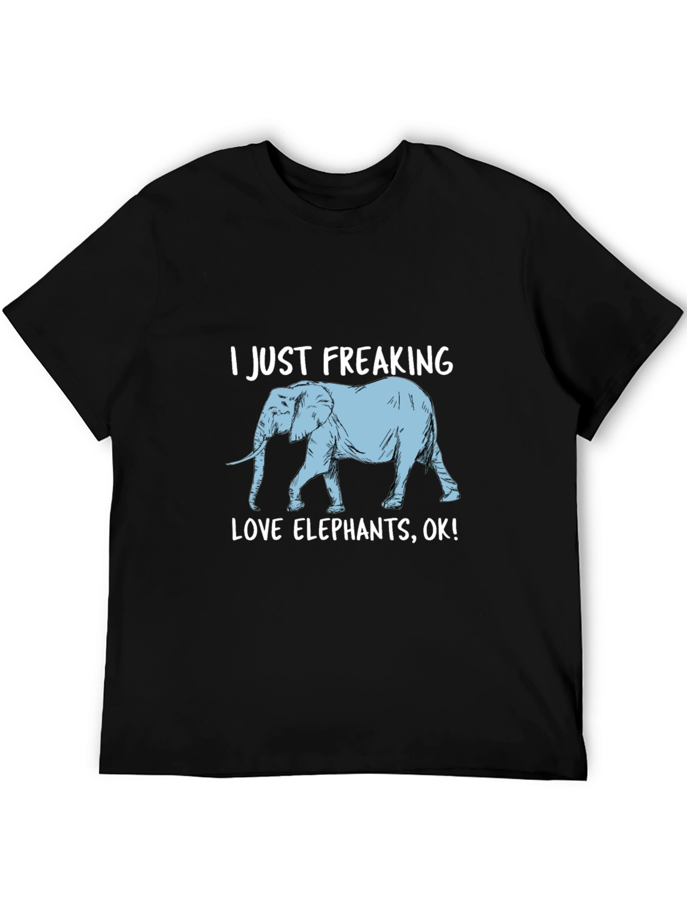 Black I Just Freaking Love Elephants Graphic Tee view 5