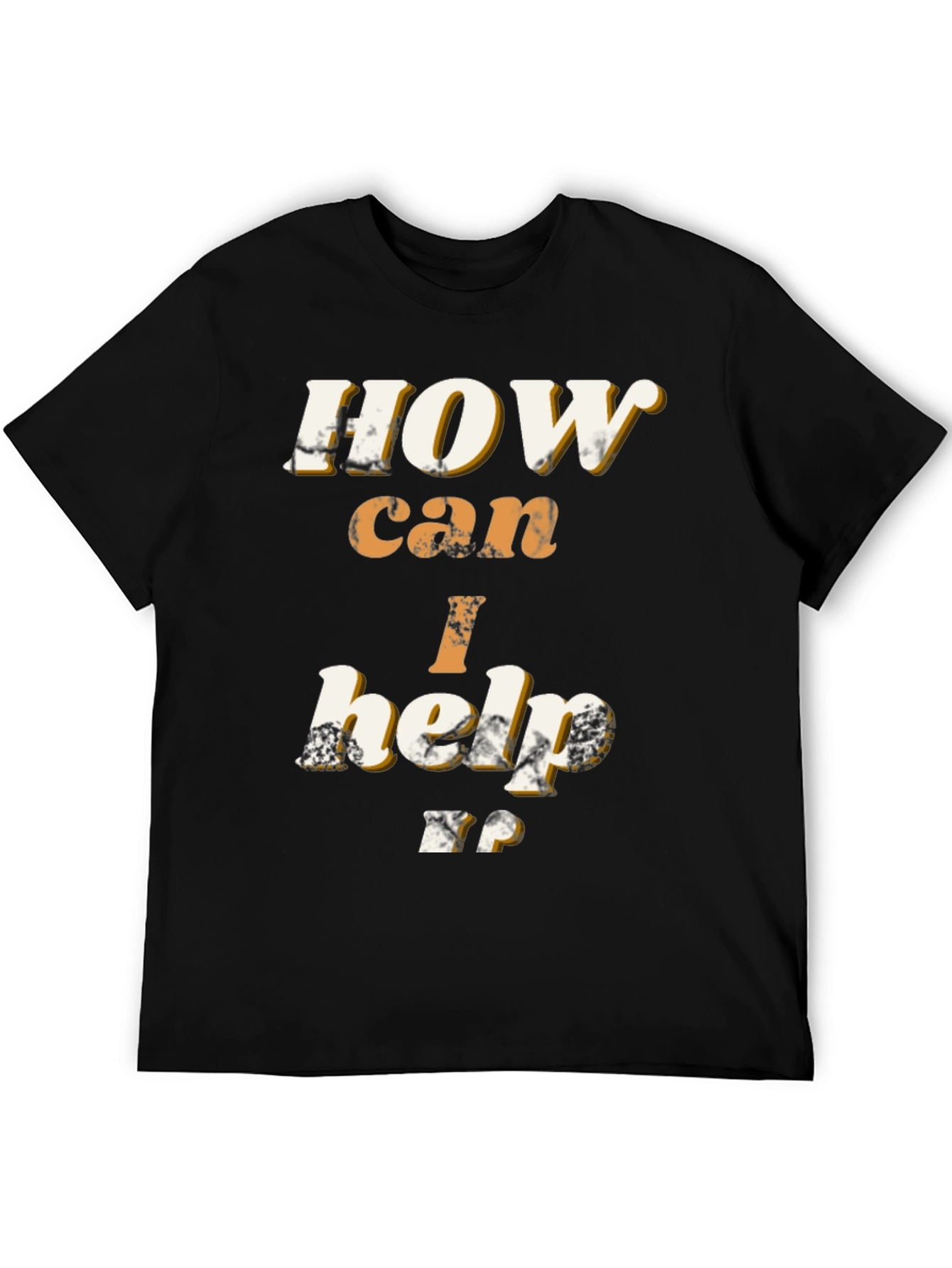 Black How Can I Help T-Shirt - Bold Graphic Tee view 5