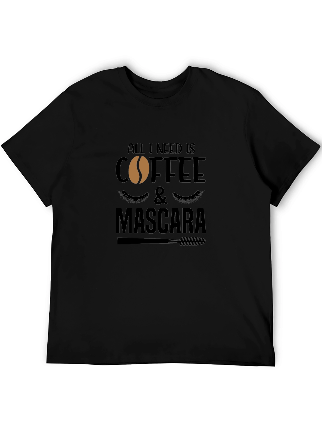 Black Coffee & Mascara Graphic Tee - Relaxed Fit Black T-Shirt view 5
