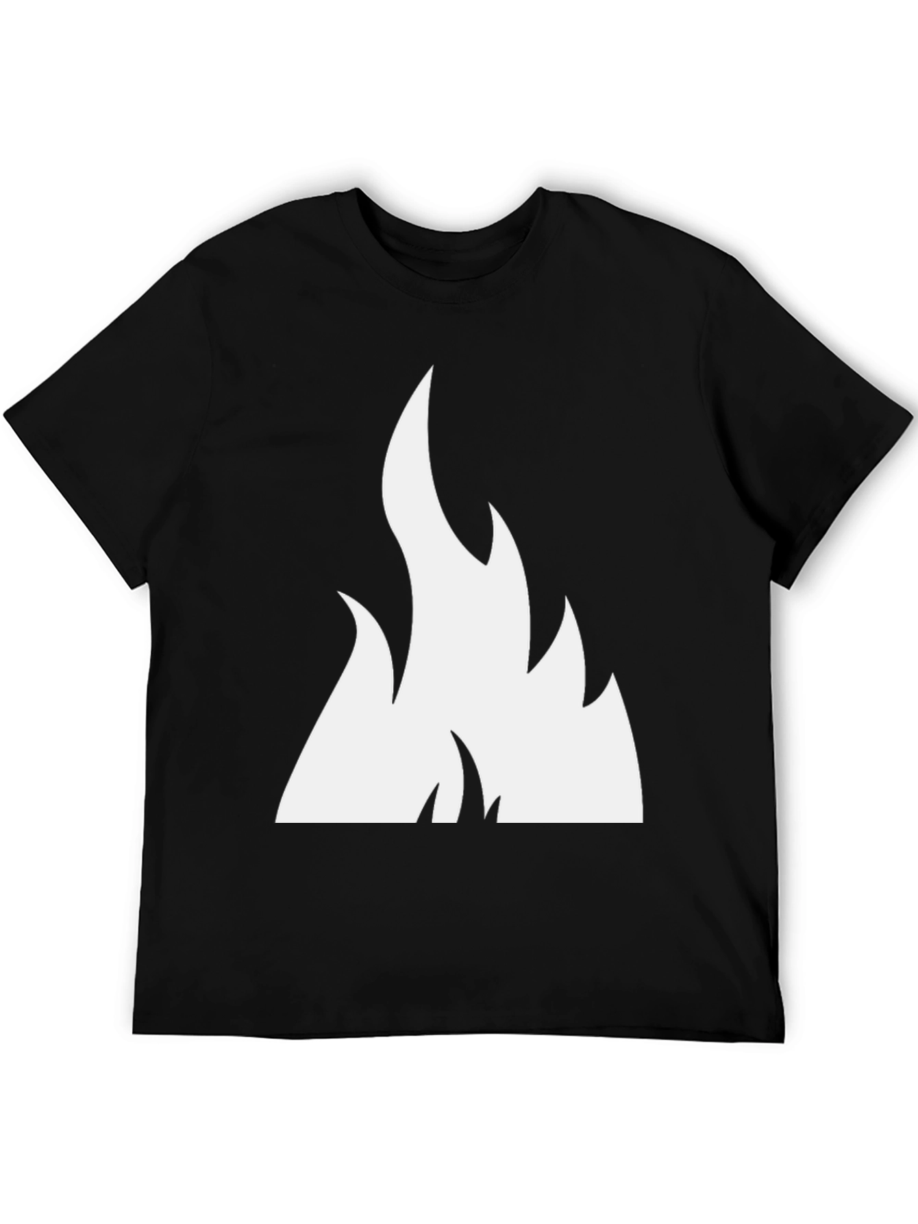 Black Bold Flame Graphic Tee - Black Cotton Comfort view 5