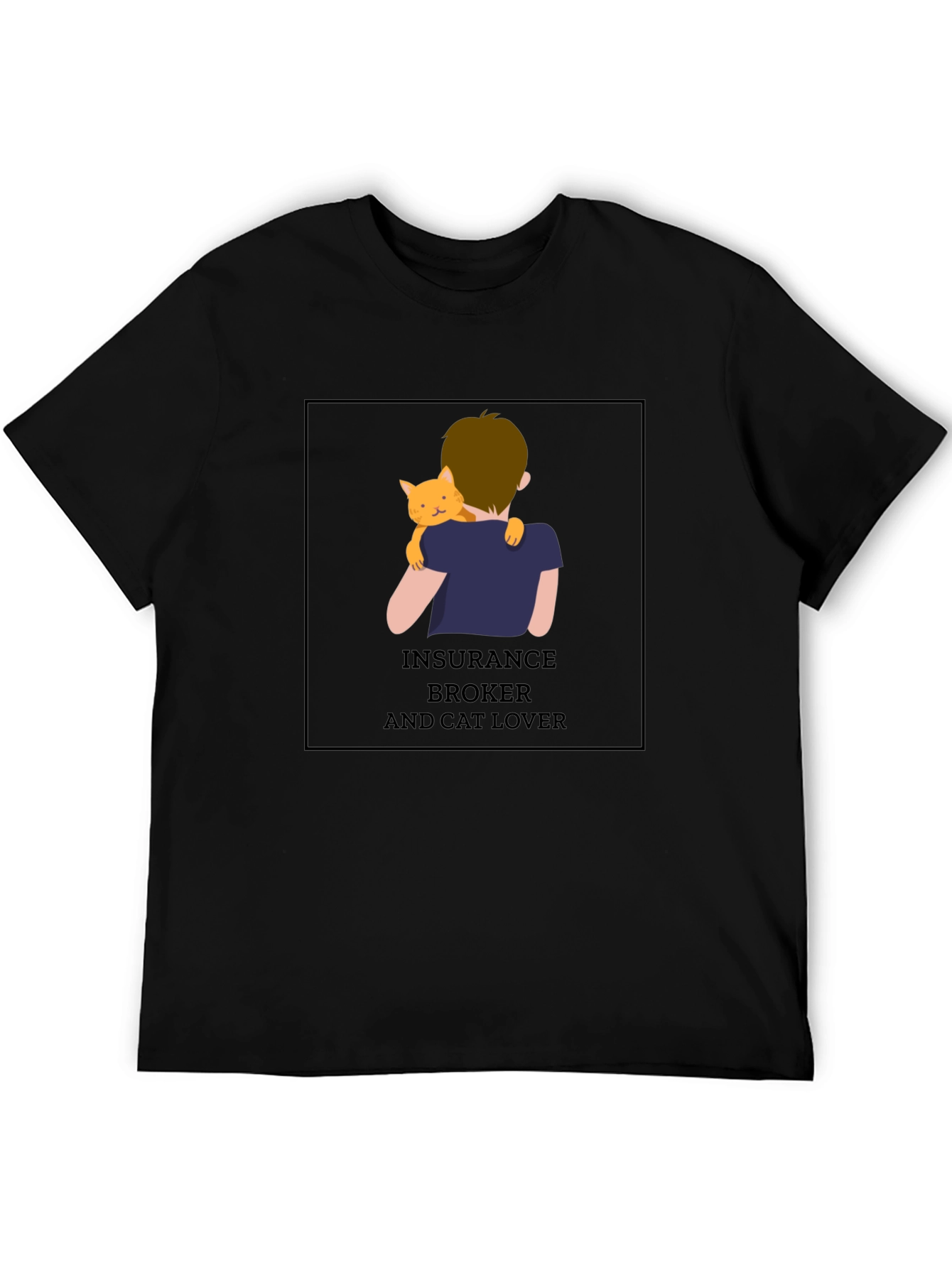 Black Insurance Broker & Cat Lover T-Shirt view 5