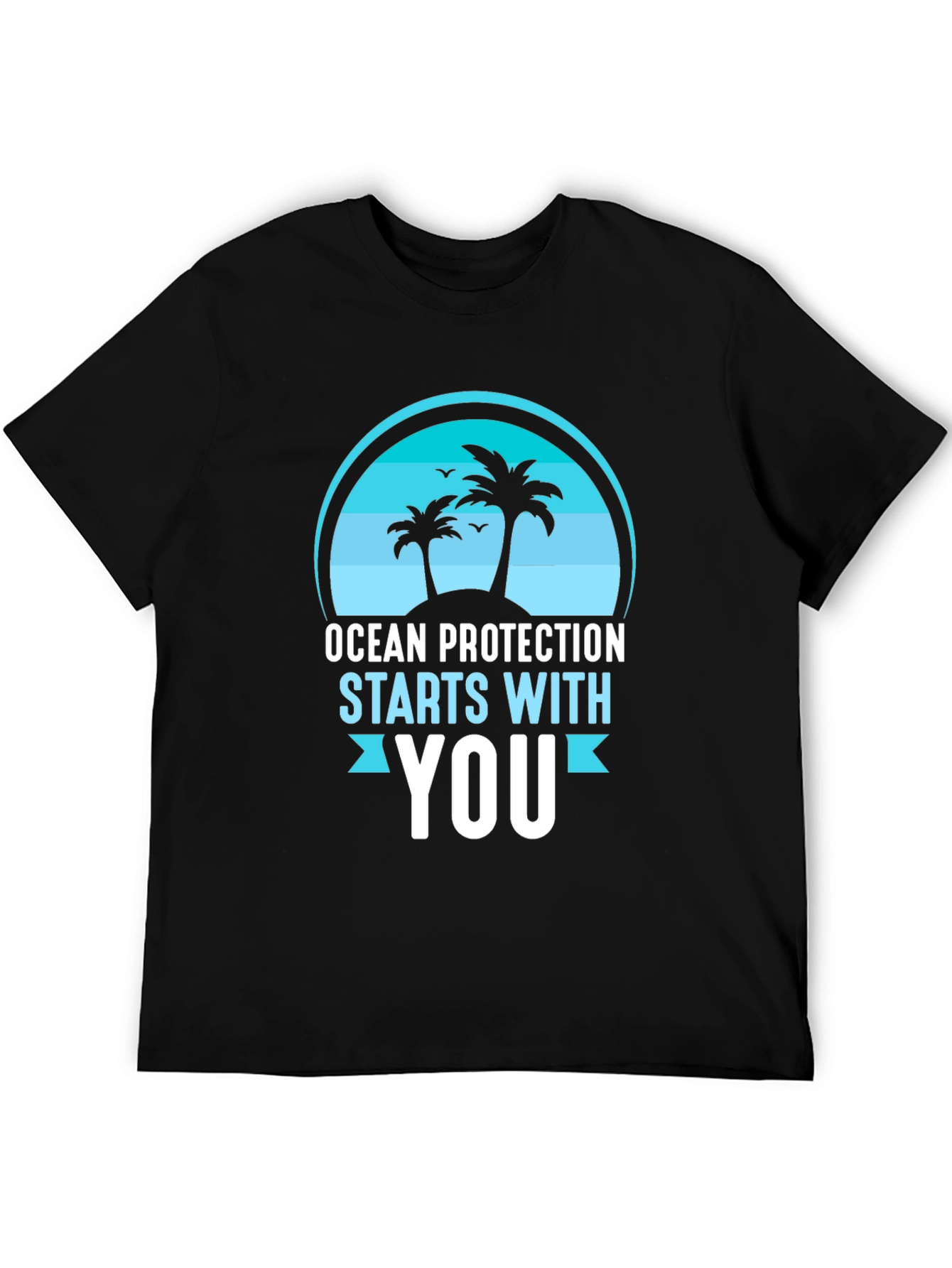 Black Ocean Protection Starts With You T-Shirt view 5