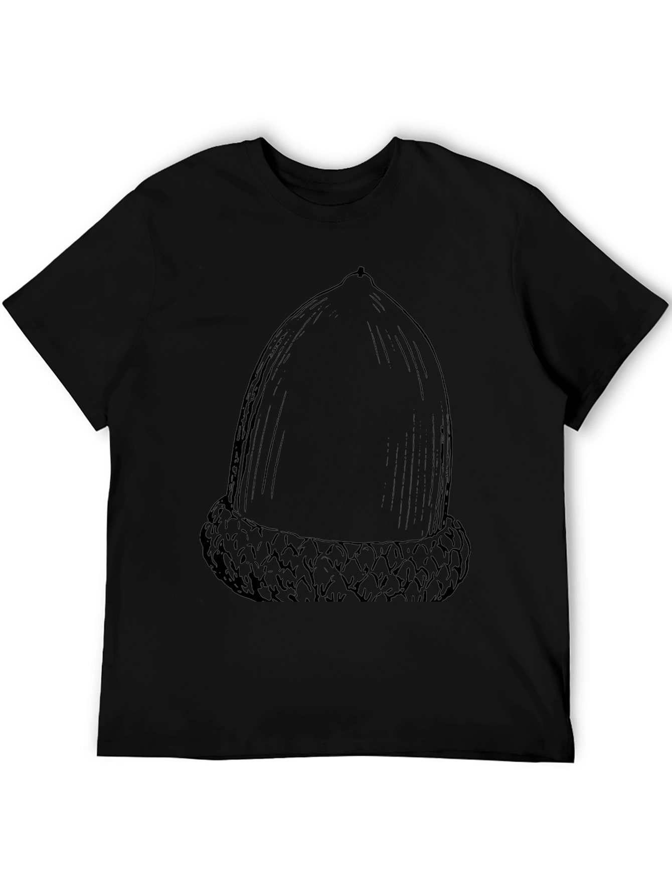 Black Acorn Graphic Tee - Nature Inspired Cotton Shirt view 5