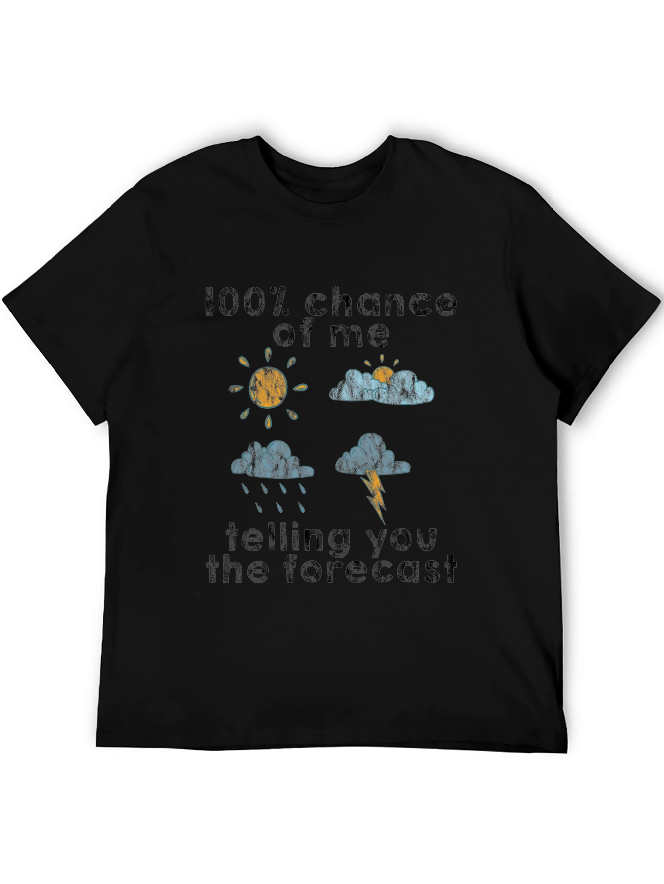 Black Funny Weather Forecast Graphic Tee view 5