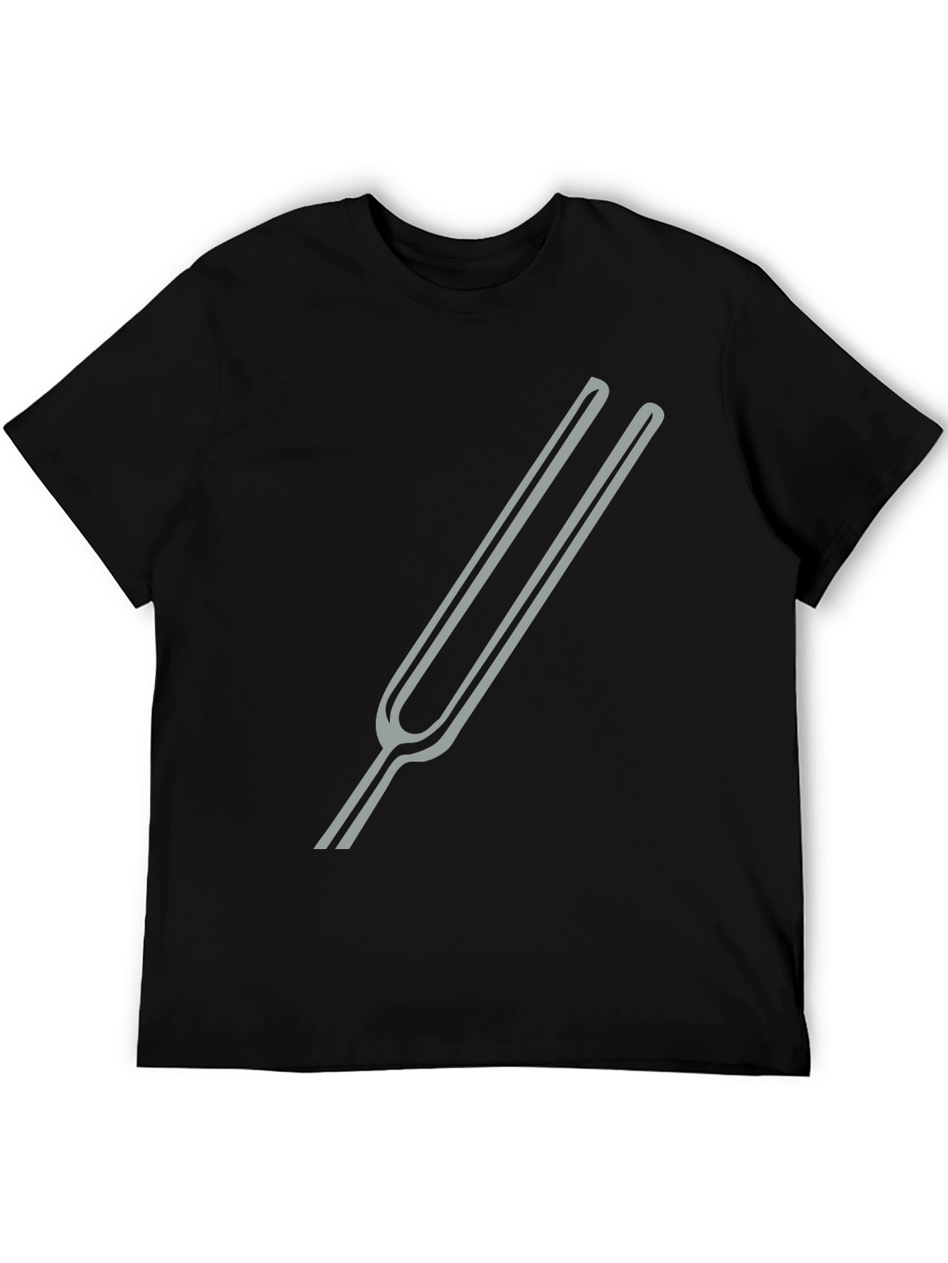 Black Tuning Fork Graphic Tee - Black Cotton Blend view 5