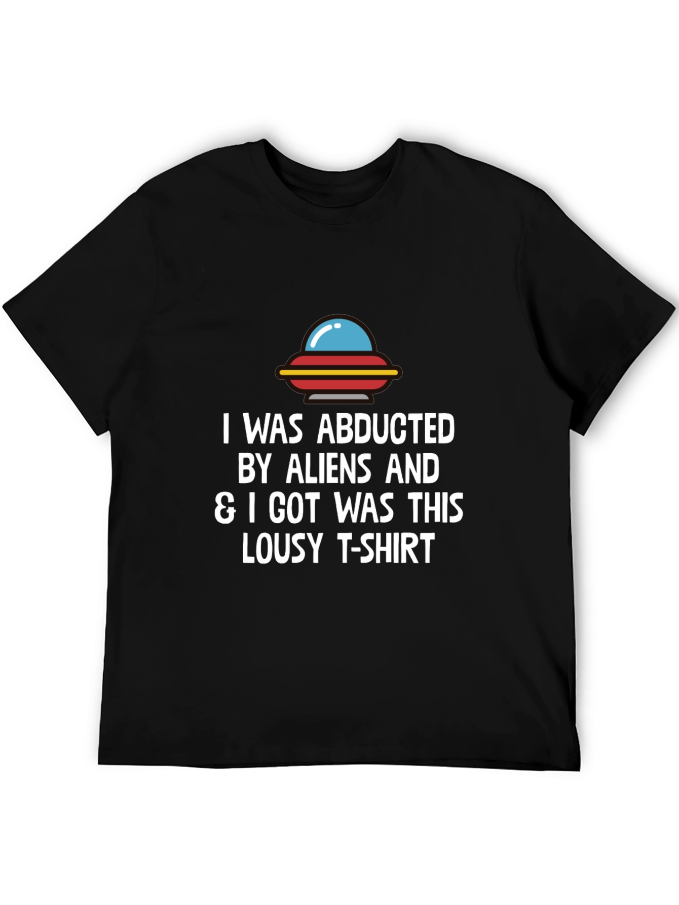 Black Abducted by Aliens Graphic T-Shirt - Men's Black Tee view 5