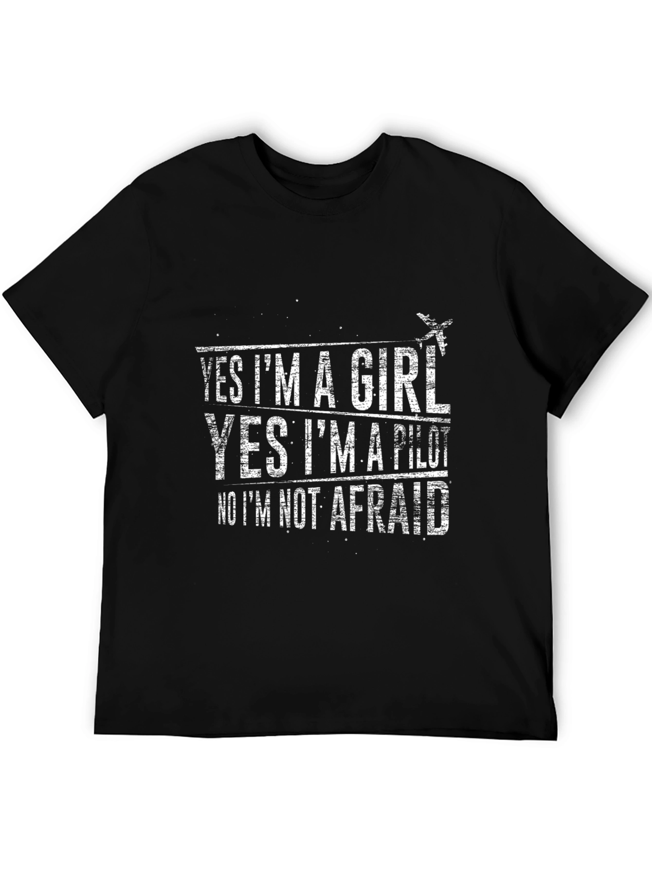 Black Yes I'm a Girl Pilot T-Shirt view 5