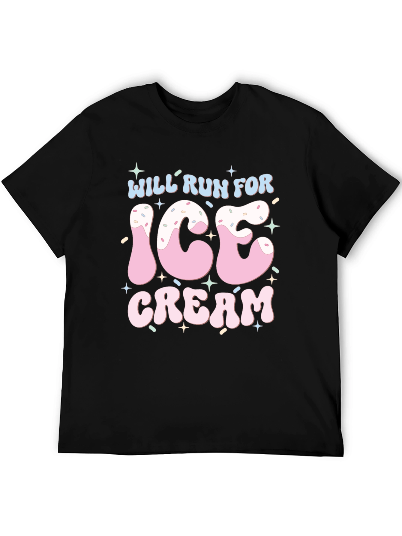 Black Will Run For Ice Cream T-Shirt Black view 5