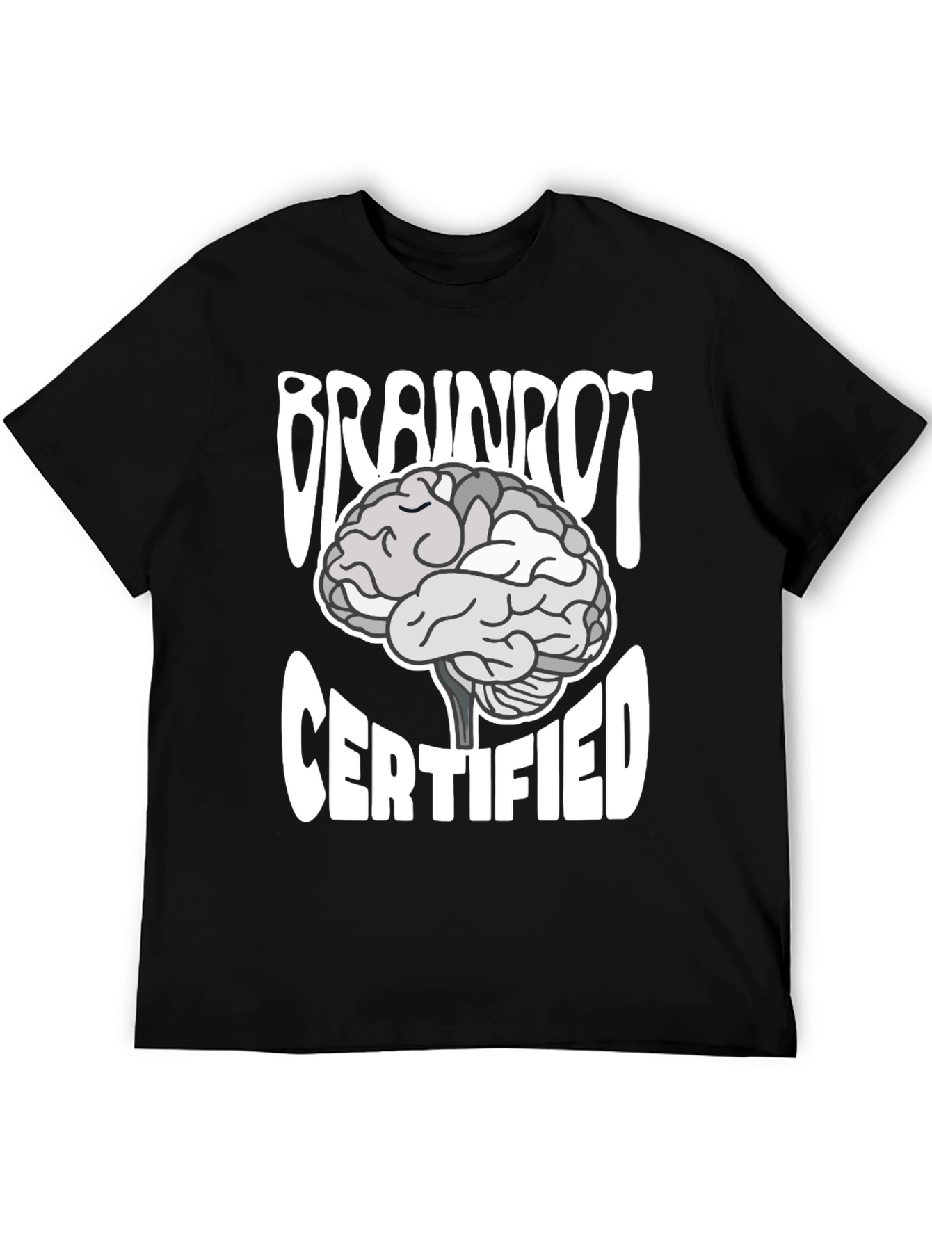 Black Brainrot Certified T-Shirt - Funny Graphic Tee view 5