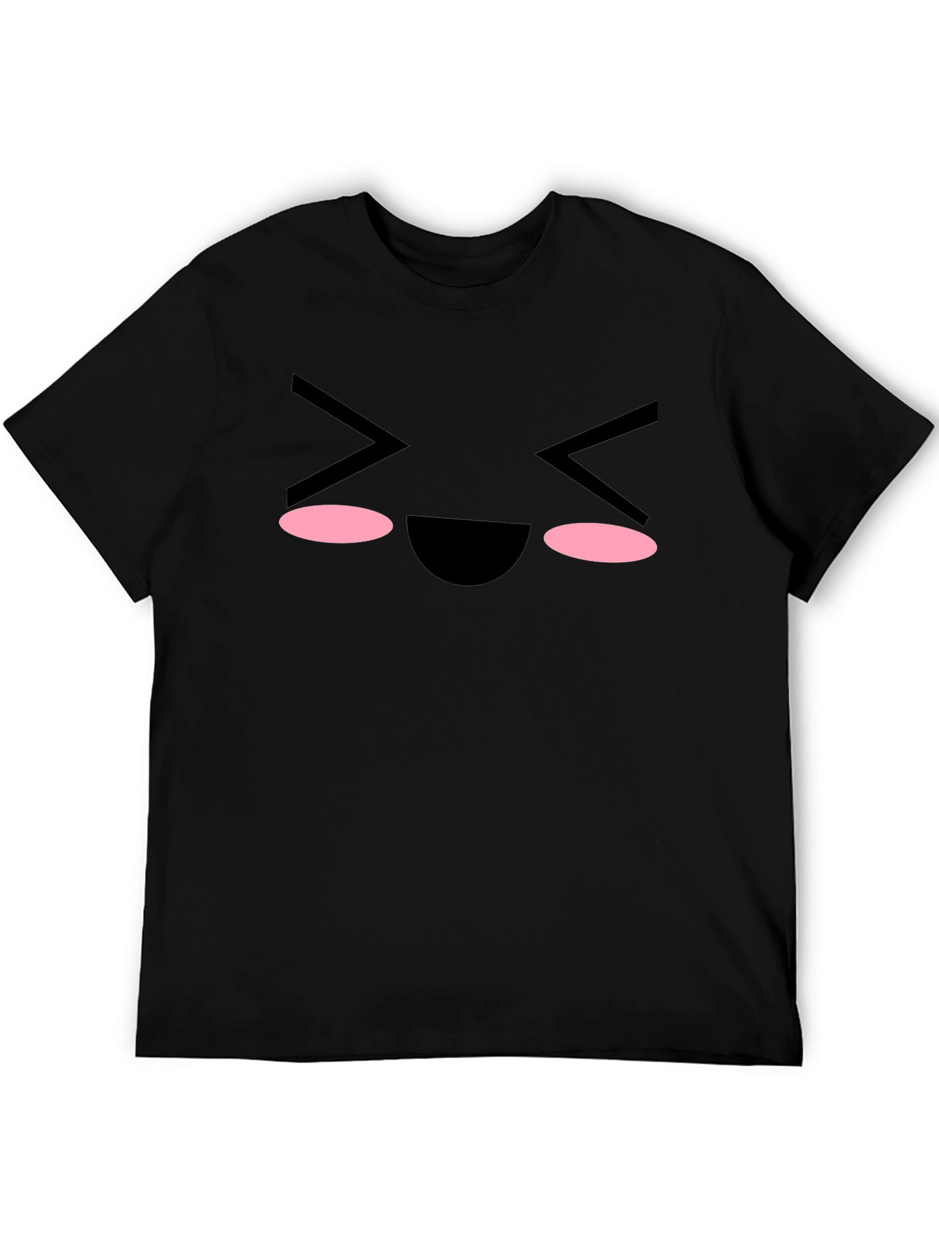 Black Expressive Face Graphic Tee - Black Cotton Blend view 5