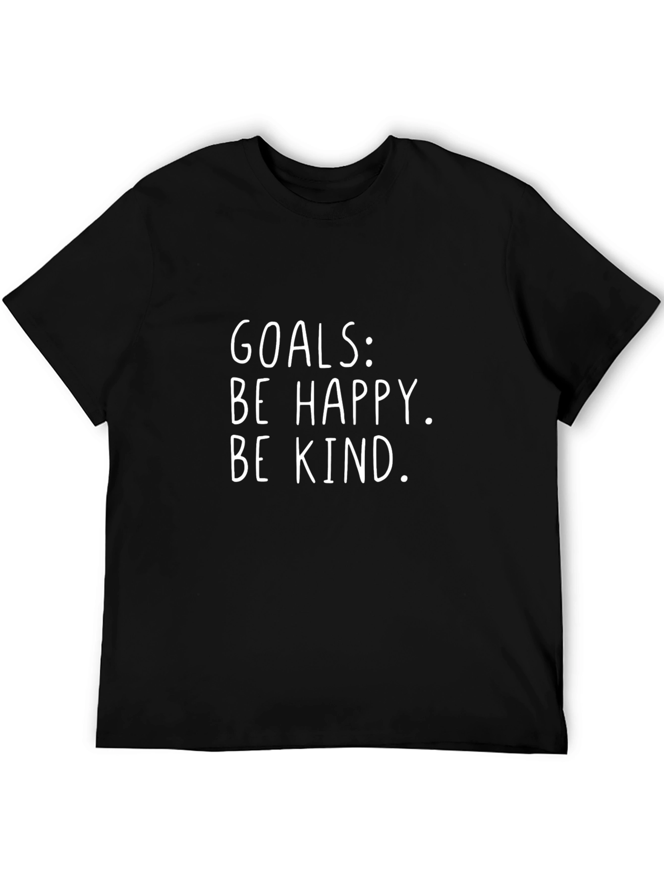 Black Goals Be Happy Be Kind Black Graphic Tee view 5