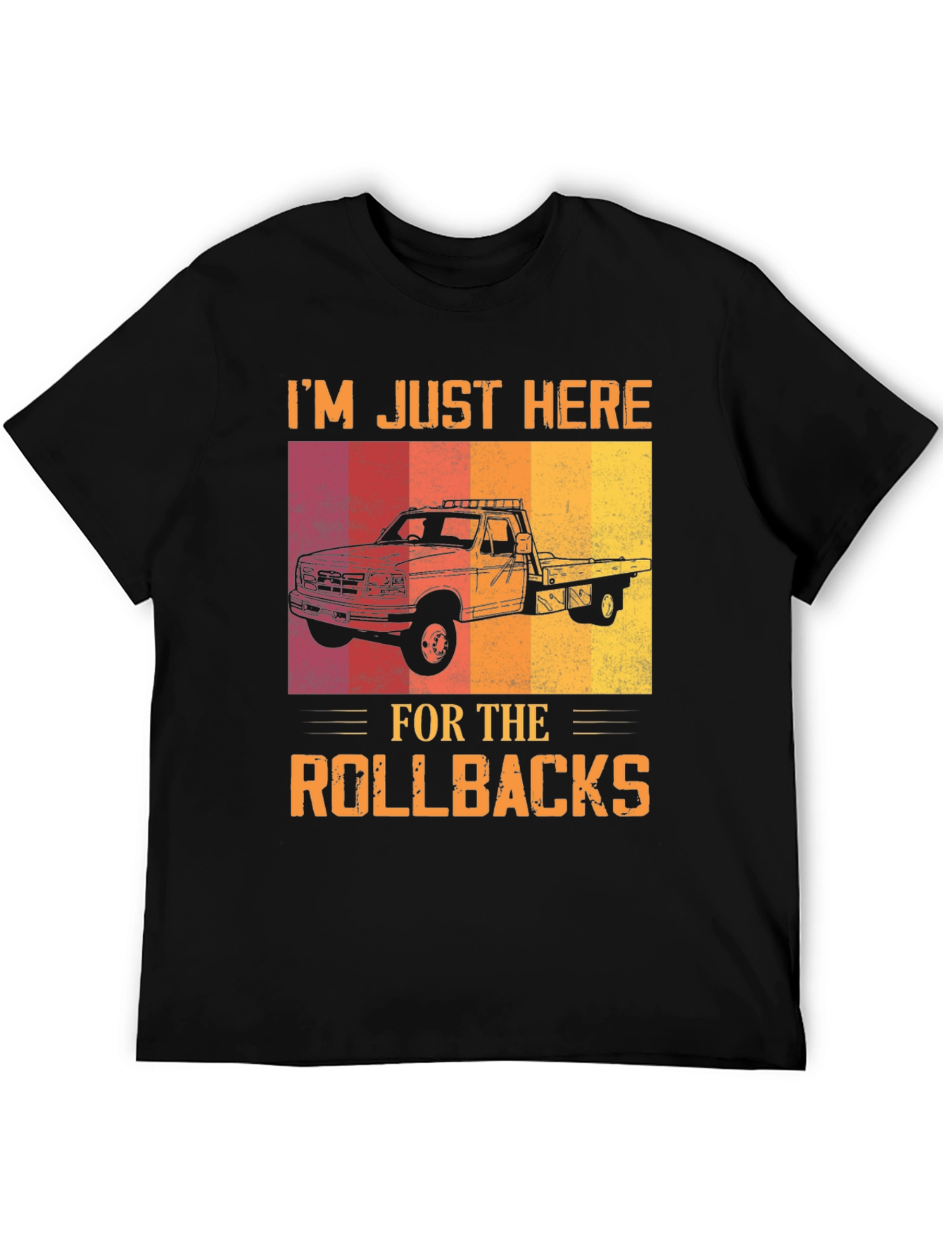Black Rollback Truck T-Shirt - Tow Truck Driver Tee view 5