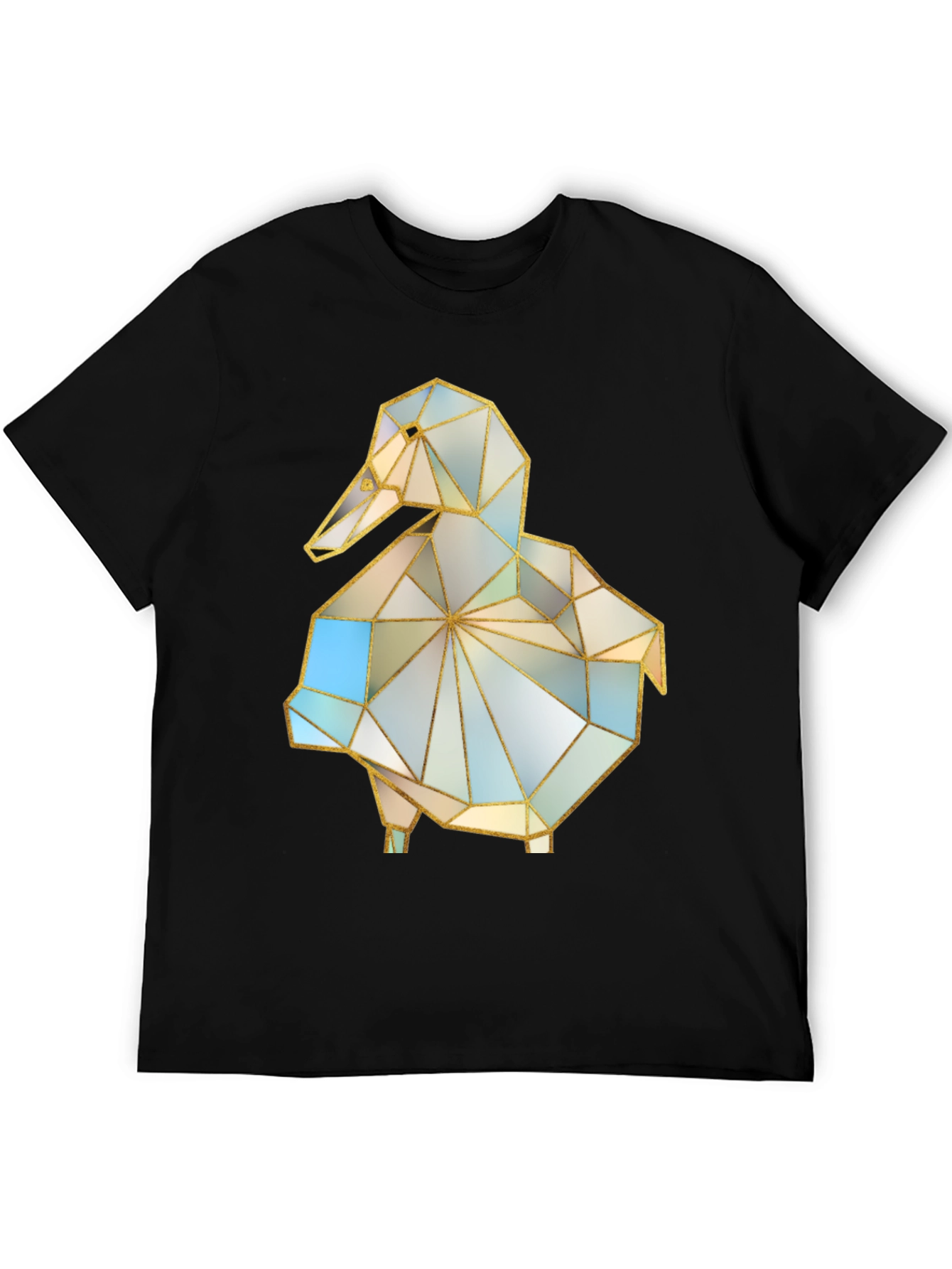 Black Geometric Duck Graphic Tee - Stylish Modern Design view 5