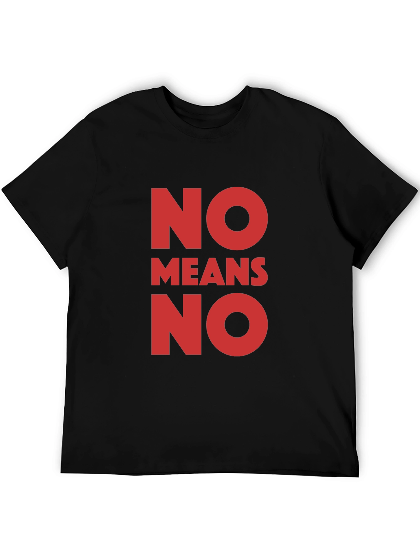 Black No Means No Graphic Tee - Black Cotton T-Shirt view 5