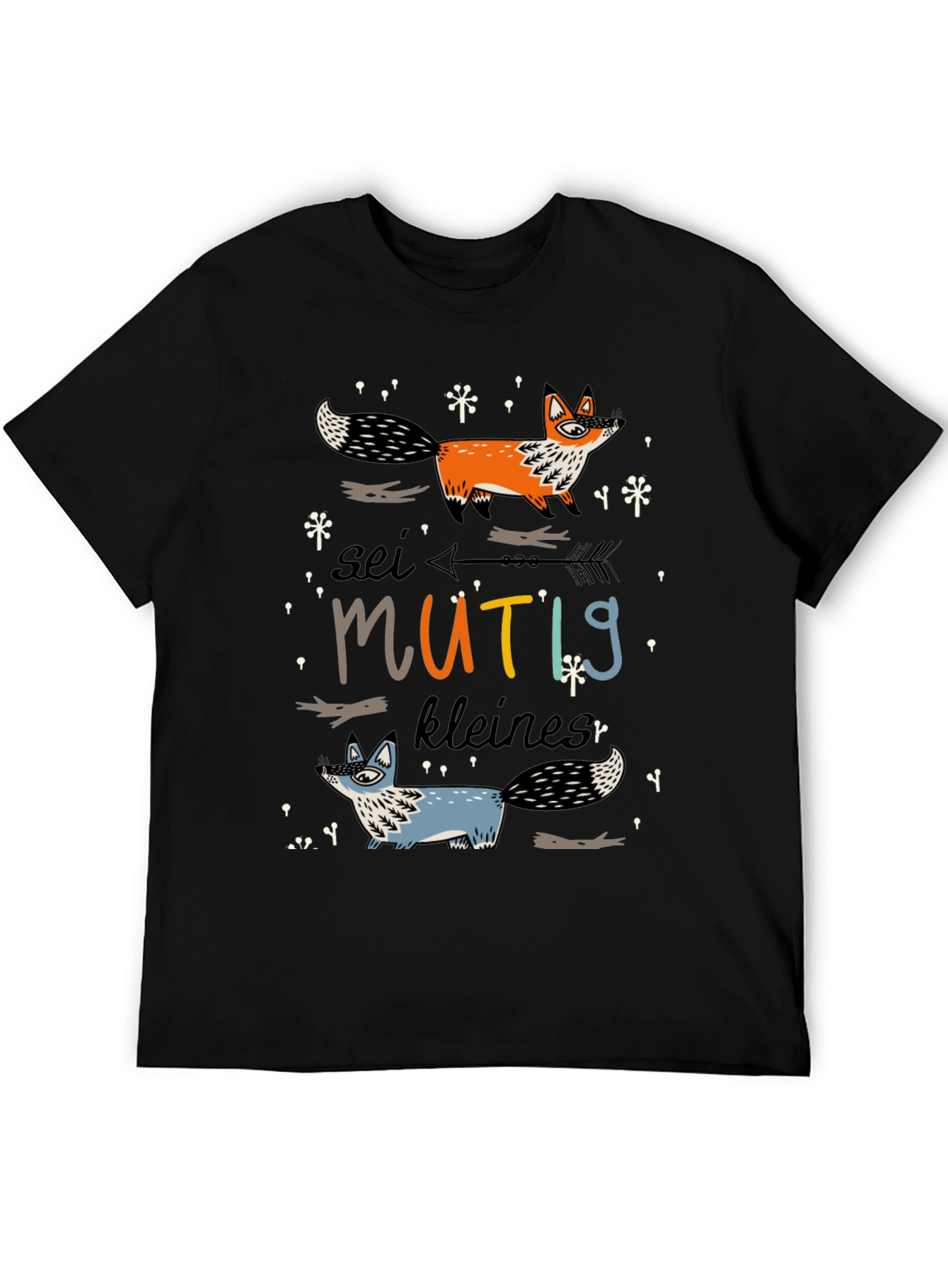 Black Be Brave Little One Fox T-Shirt view 5