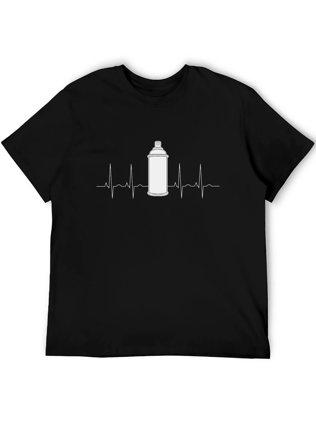 Black Spray Paint Heartbeat T-Shirt - Graffiti Art view 5