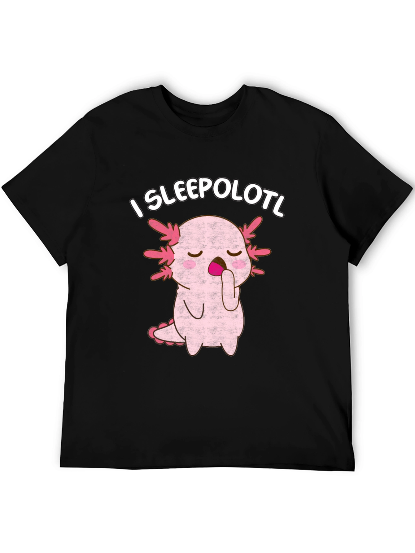 Black I Sleepolotl T-Shirt - Cute Axolotl Sleeping Tee view 5