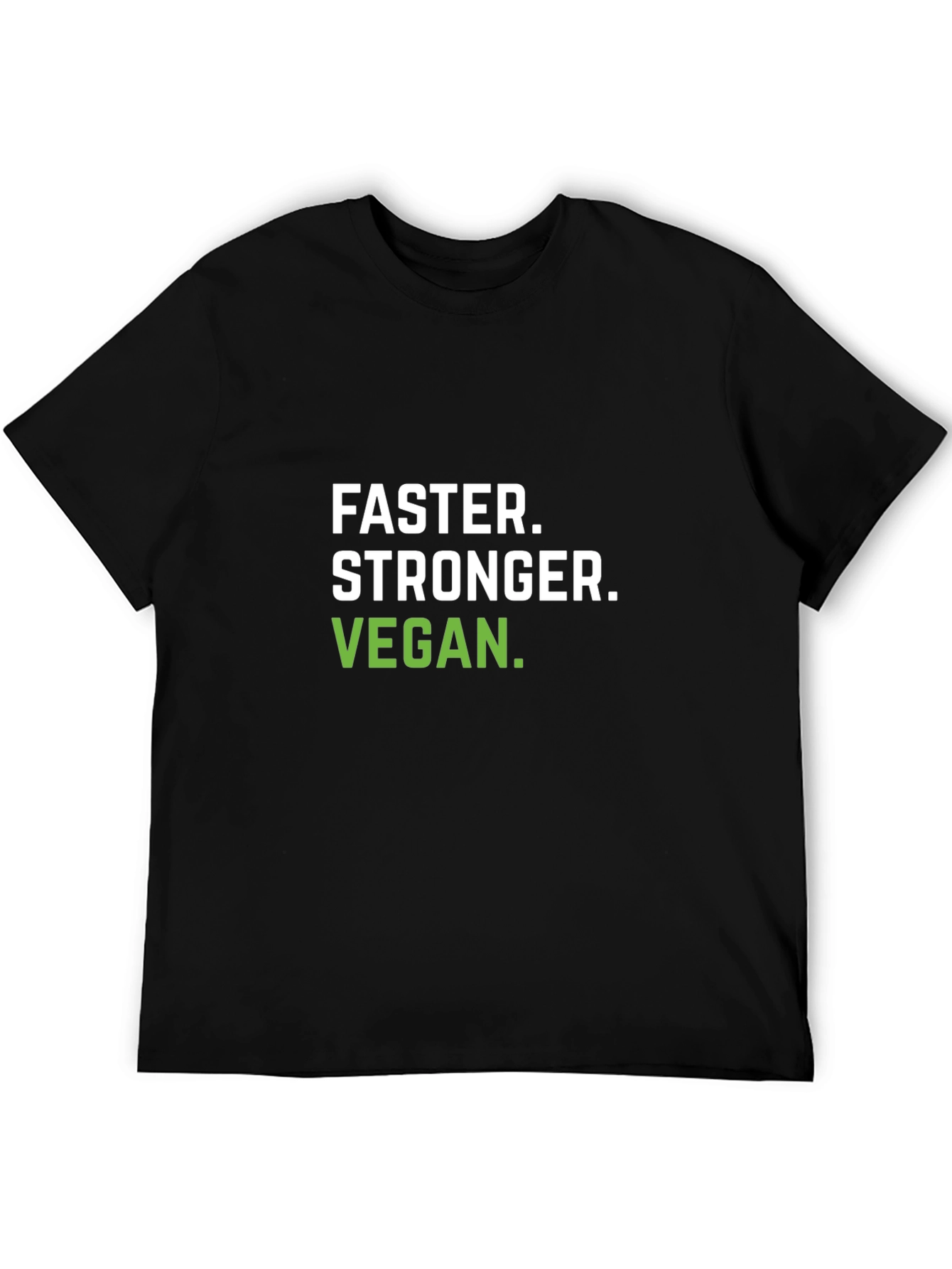 Black Faster Stronger Vegan T-Shirt view 5