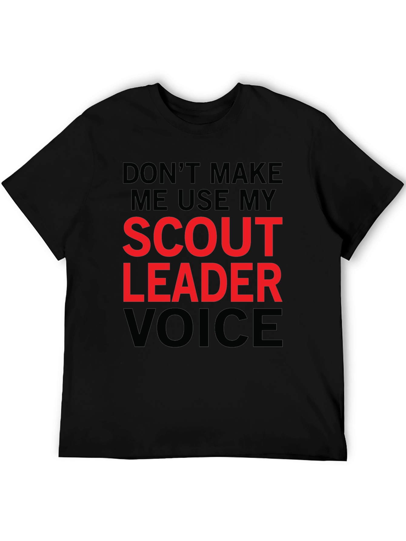 Black Scout Leader Voice Graphic Tee - Funny Men's T-Shirt view 5