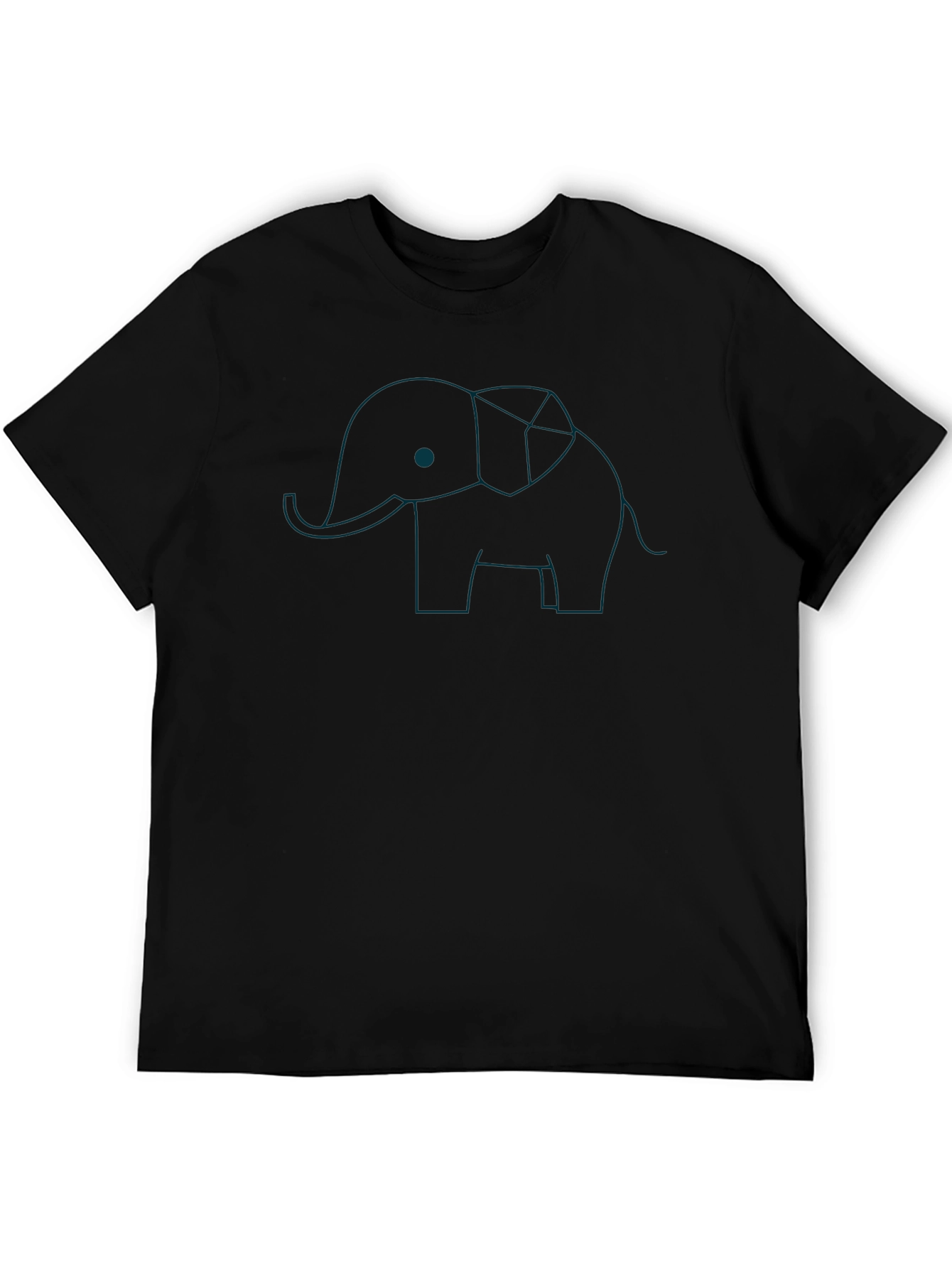 Black Abstract Elephant Graphic Tee - Black view 5