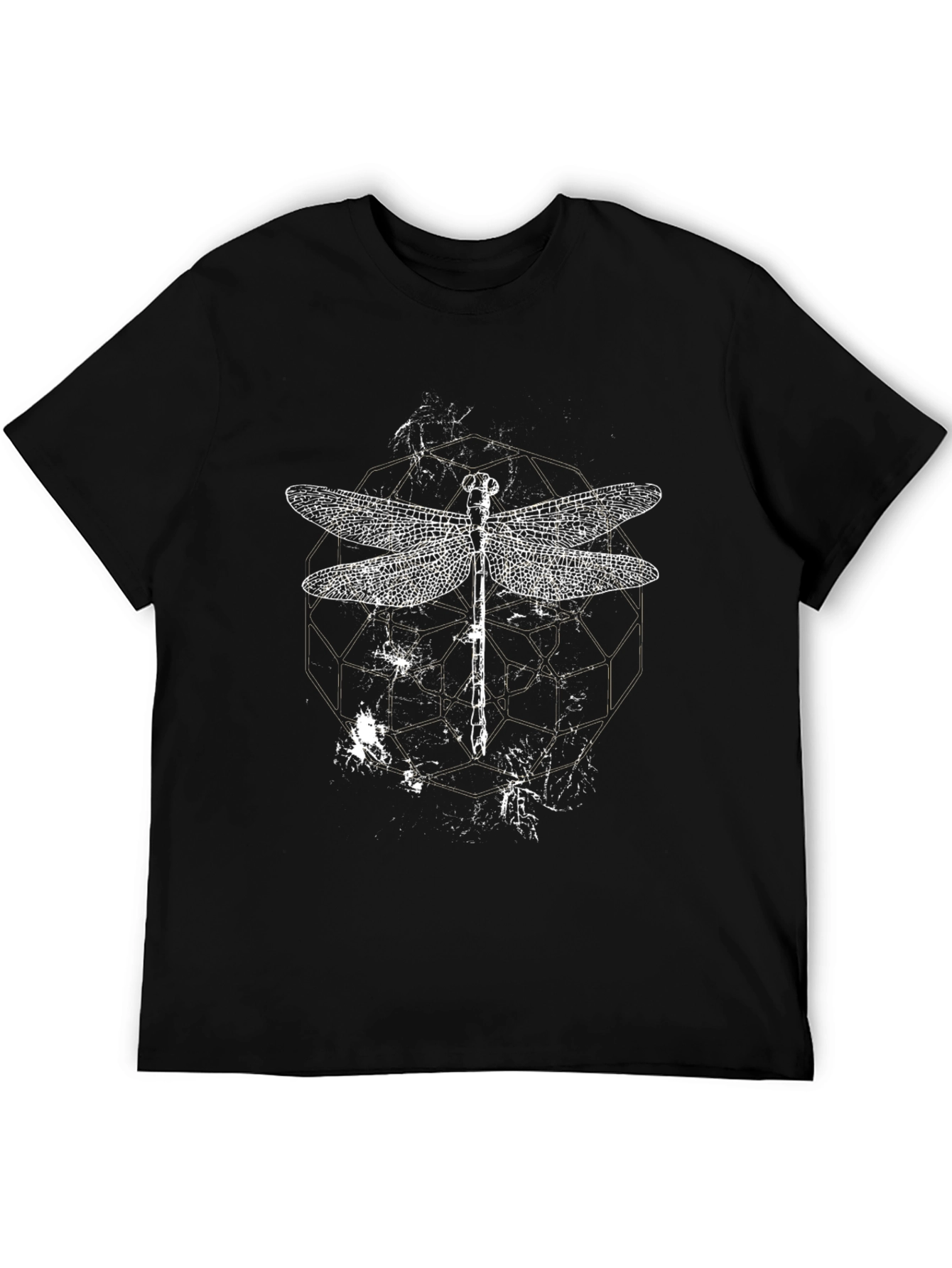 Black Dragonfly Graphic Print Black T-Shirt view 5