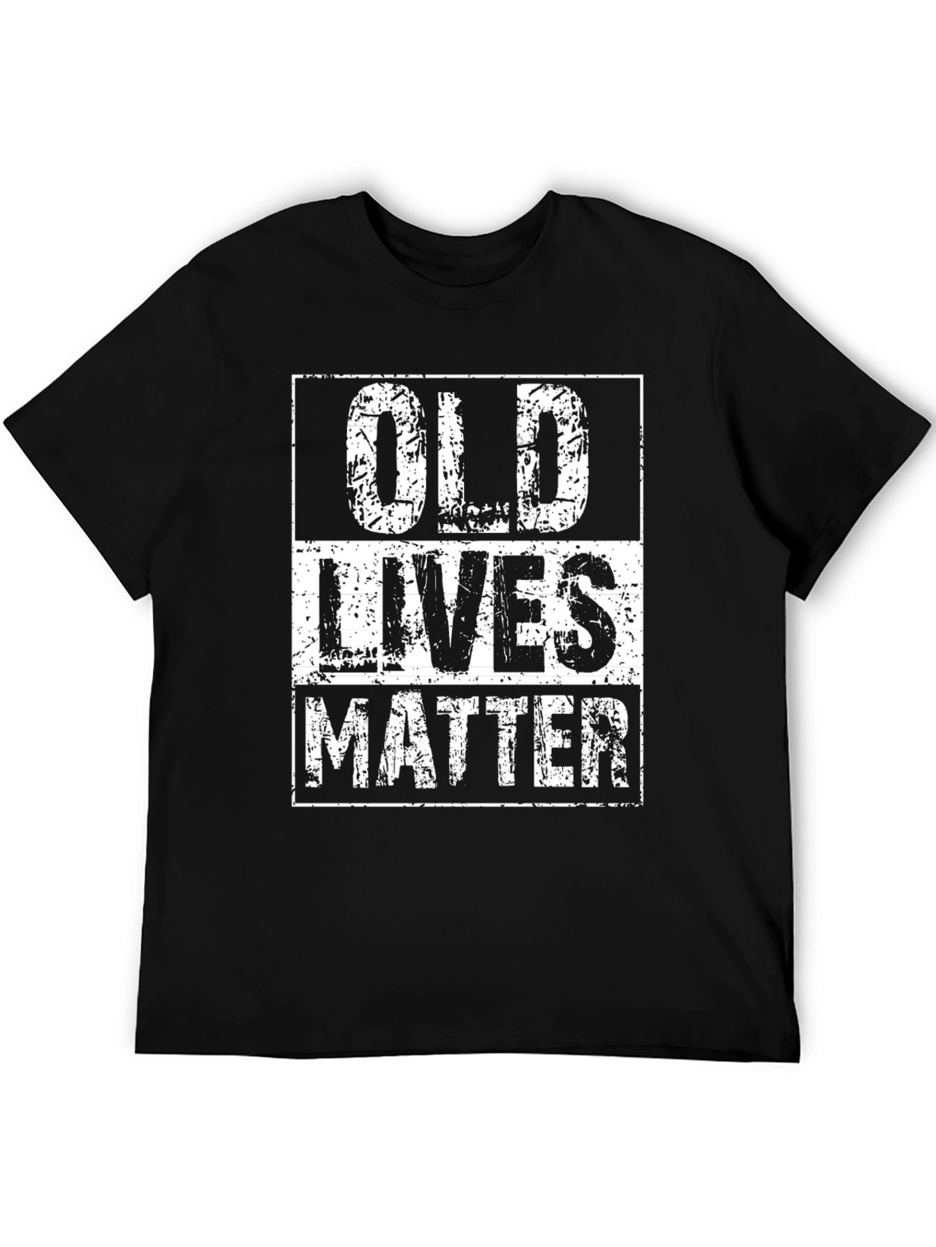 Black Old Lives Matter Graphic Tee - Distressed Print view 5