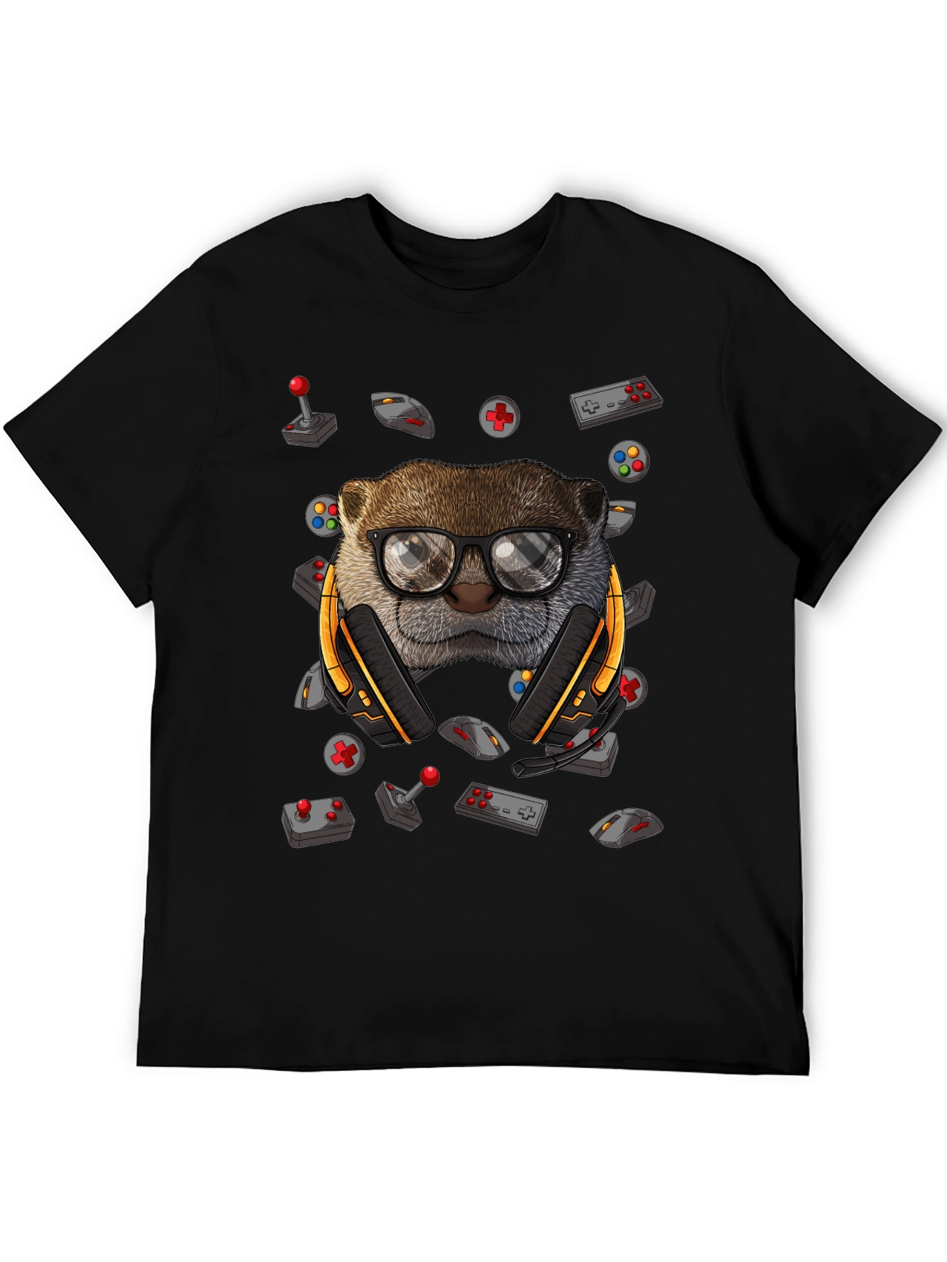 Black Gamer Otter Graphic Tee - Playful Style view 5