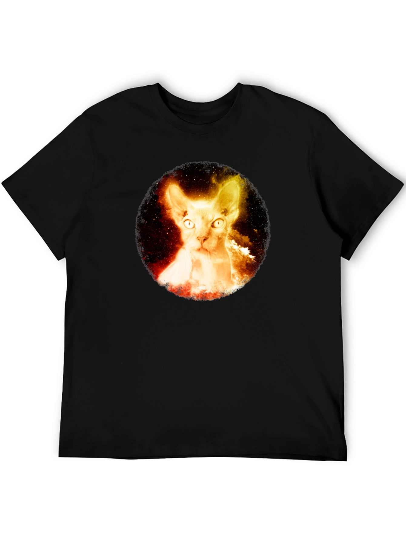 Black Sphynx Cat Galaxy T-Shirt - Unique Graphic Tee view 5