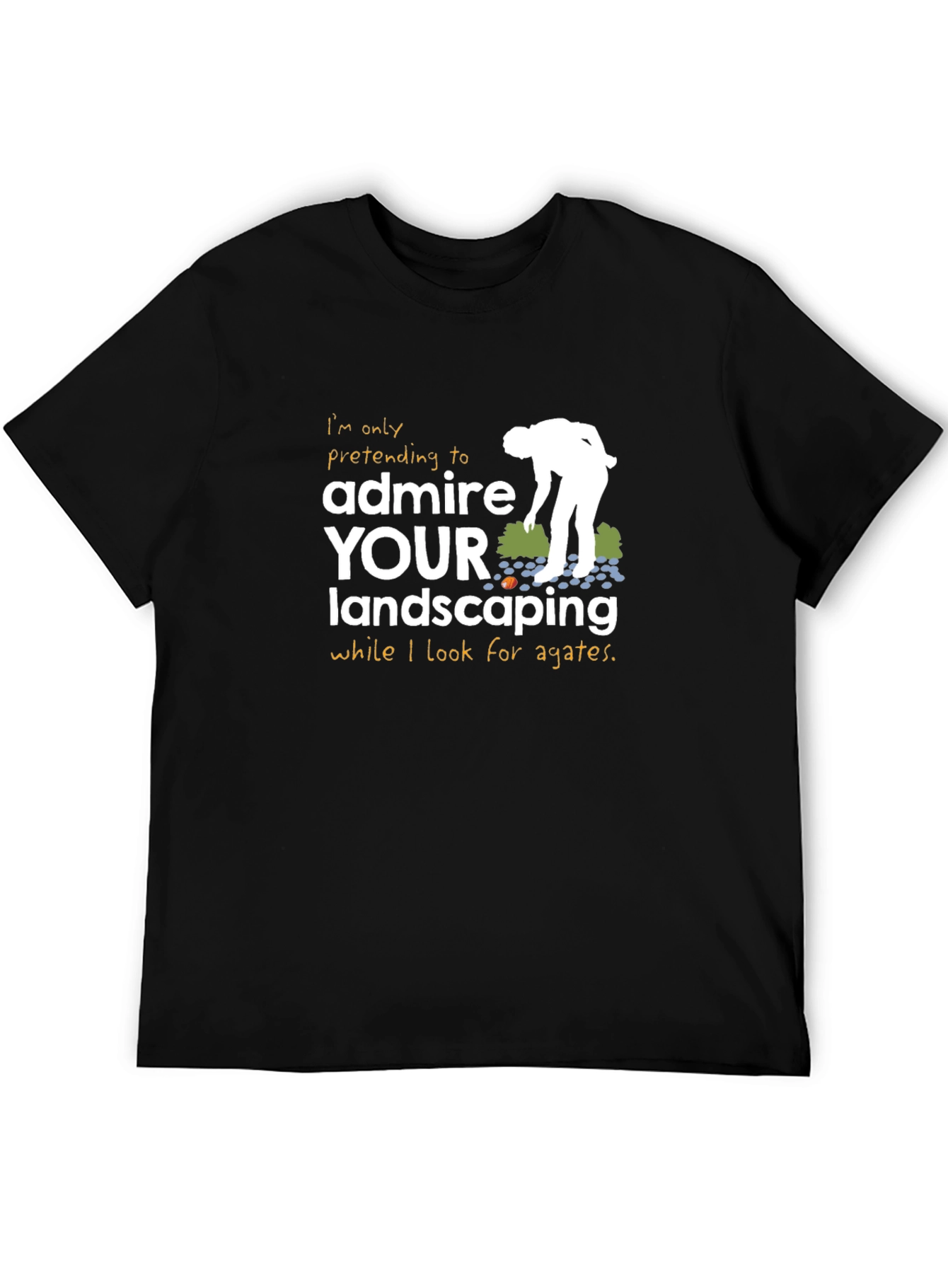 Black Funny Agate Hunting Landscaping T-Shirt view 5