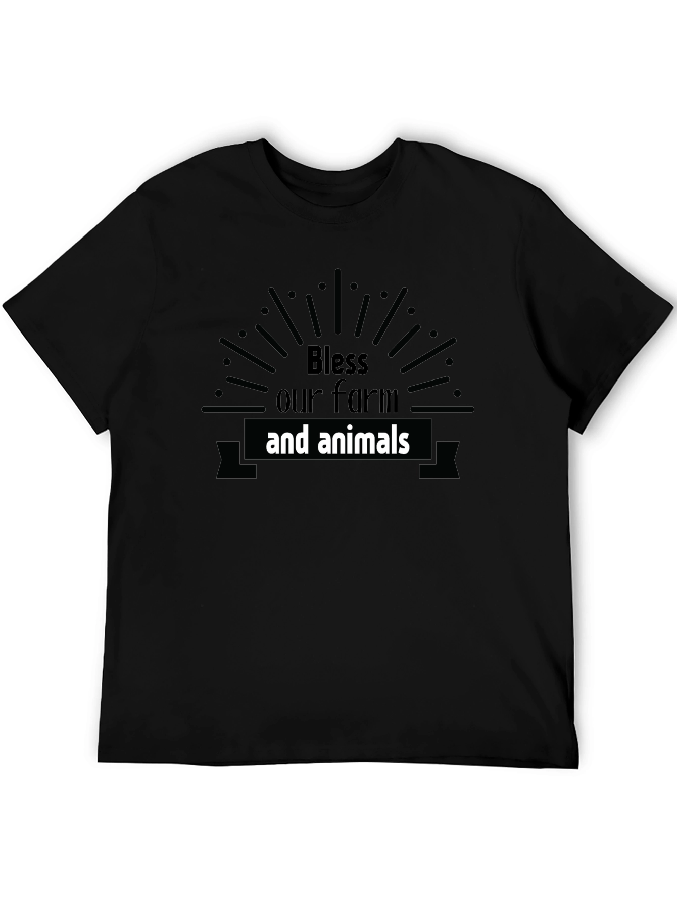 Black Bless Our Farm & Animals Black Graphic Tee view 5