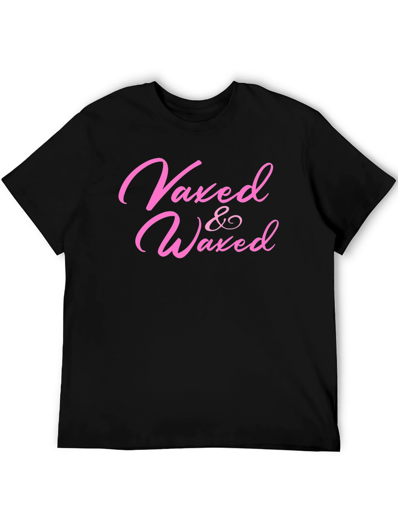 Black Vaxed & Waxed T-Shirt - Funny Vaccine Tee view 5