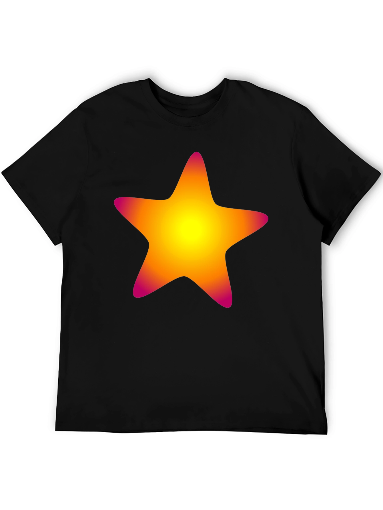 Black Vibrant Star Graphic Tee - Black Cotton Blend view 5