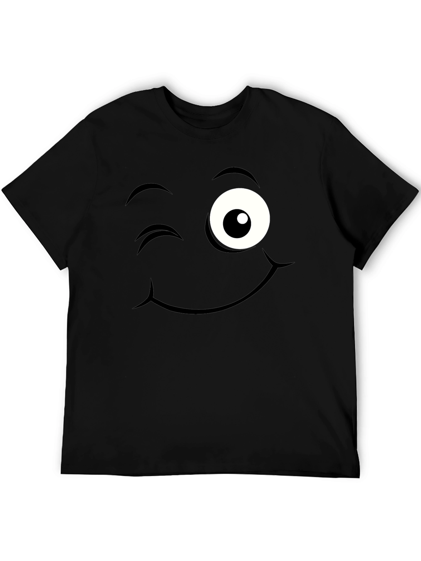 Black Winking Face Graphic Tee - Black view 5