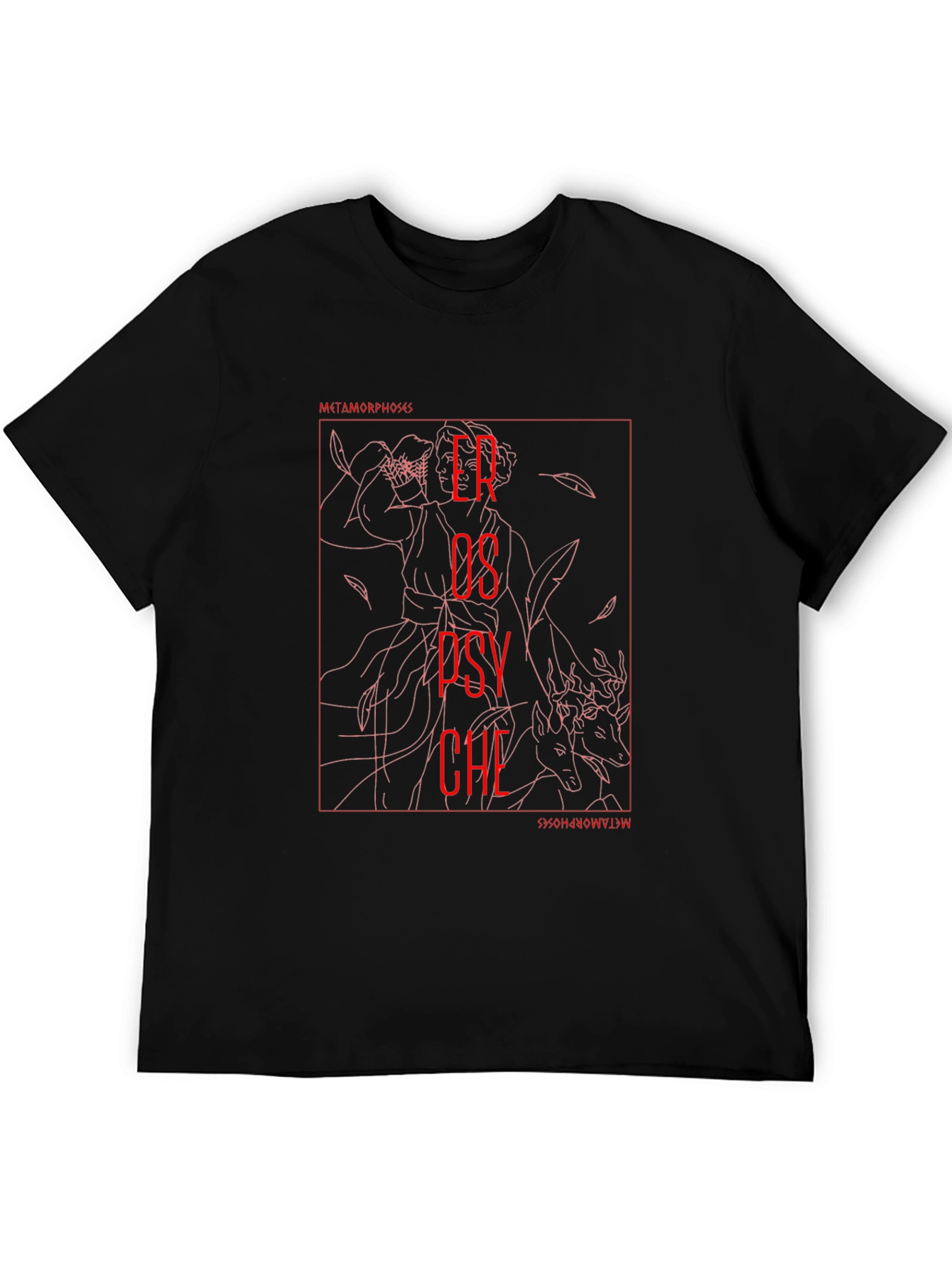 Black Eros and Psyche Graphic T-Shirt view 5