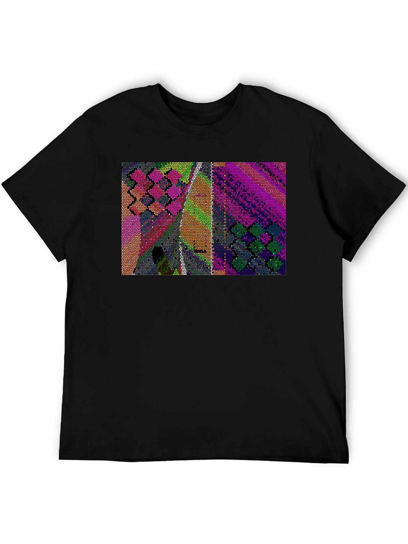 Black Abstract Mosaic T-Shirt view 5