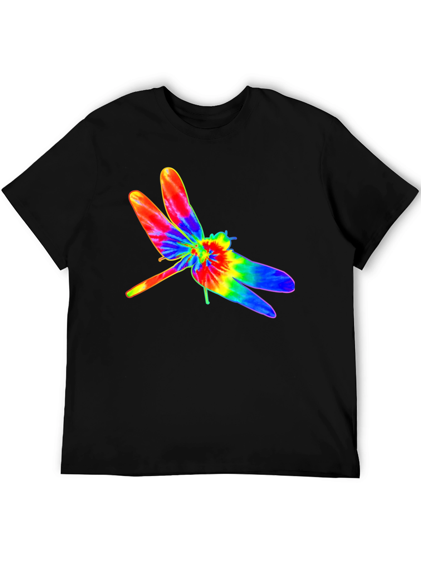 Black Tie Dye Dragonfly Graphic T-Shirt view 5