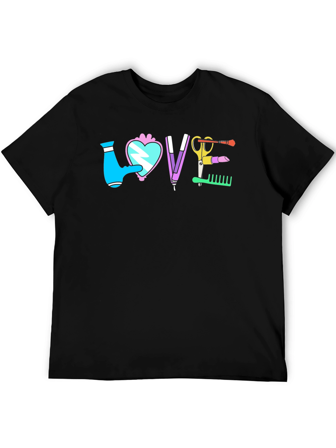Black Love Hairdresser T-Shirt view 5